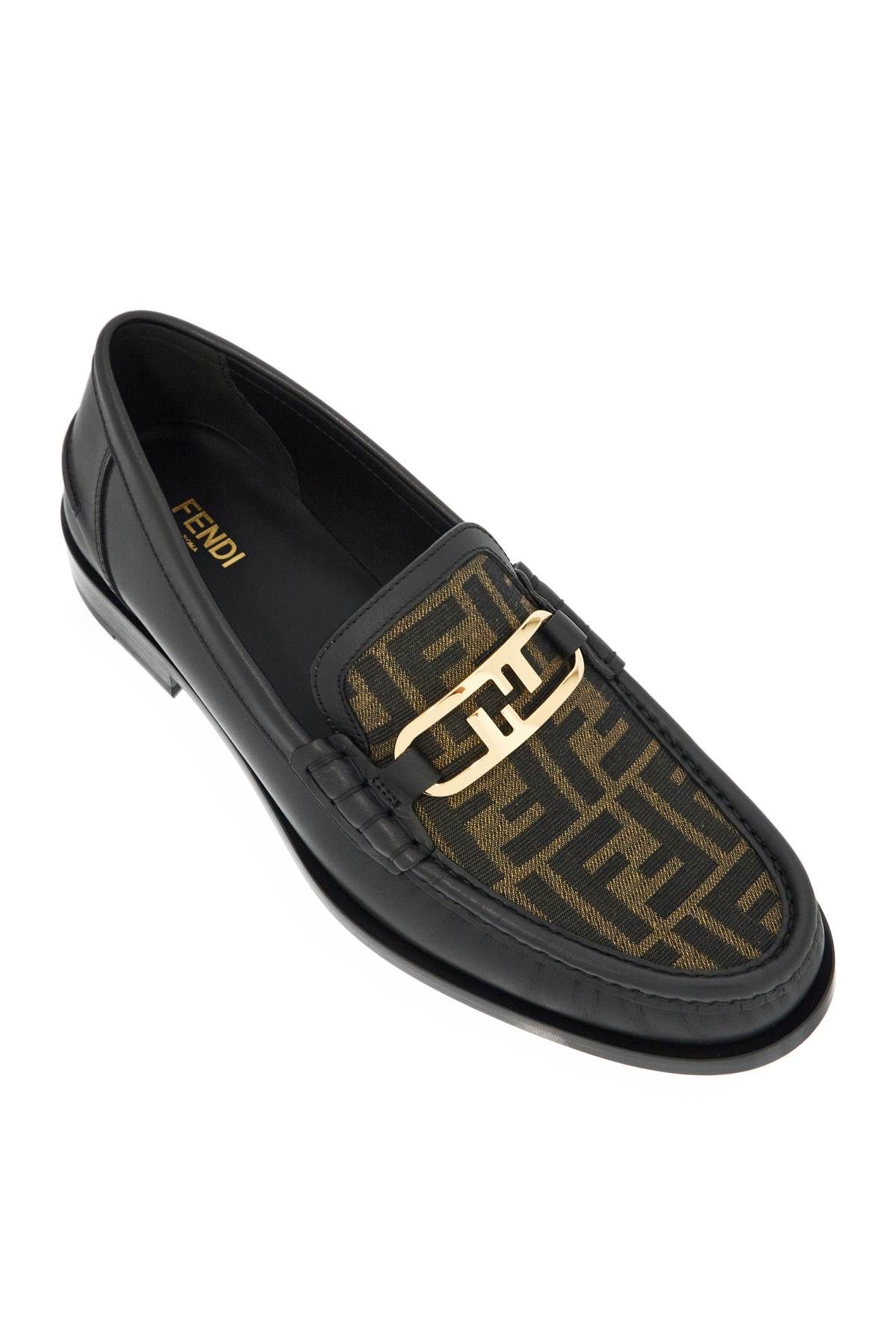 Shop Fendi O'lock Mocassins In Black