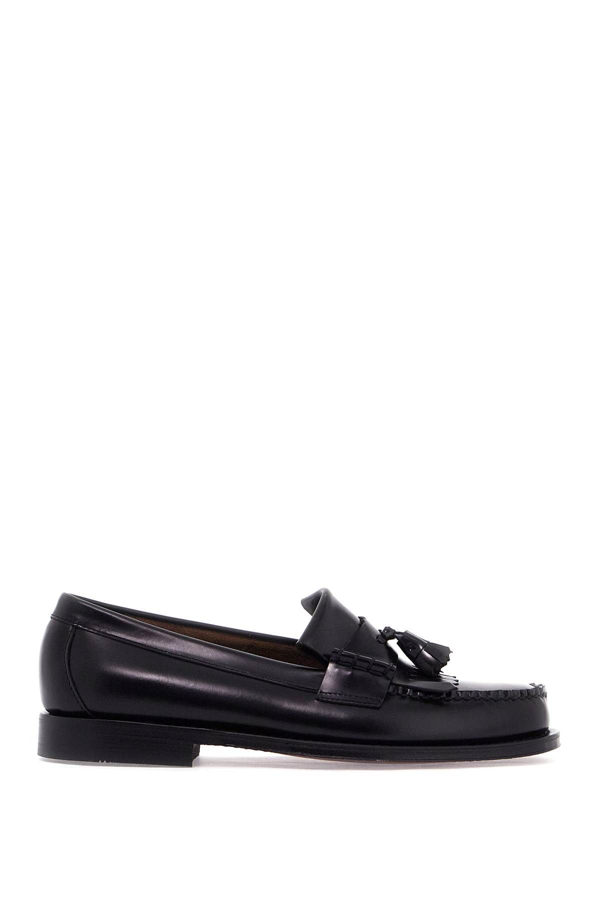 Shop Gh Bass Esther Kiltie Weejuns Loafers In Brushed Leather In Black