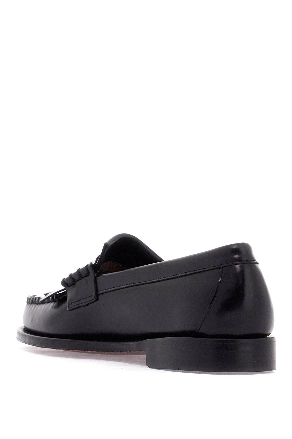 Shop Gh Bass Esther Kiltie Weejuns Loafers In Brushed Leather In Black