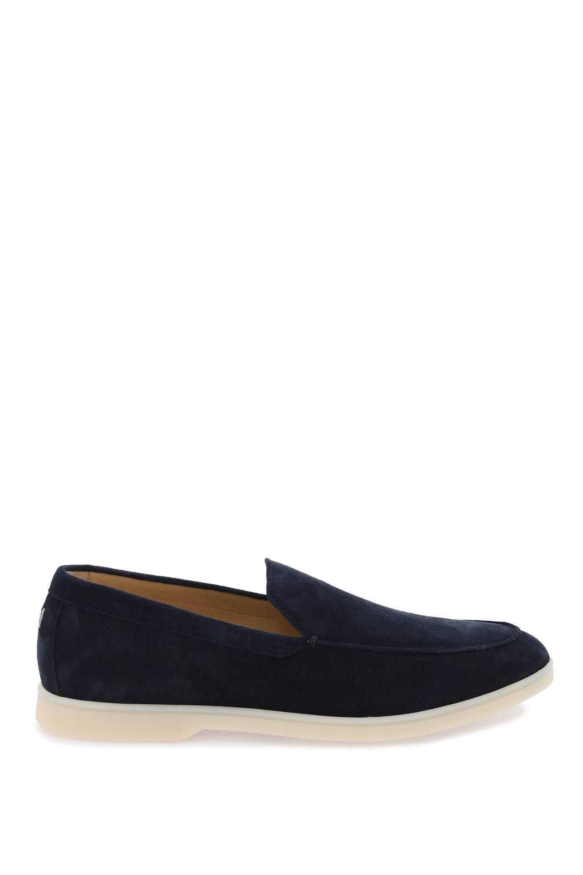 Shop Henderson Suede Loafers In Blue