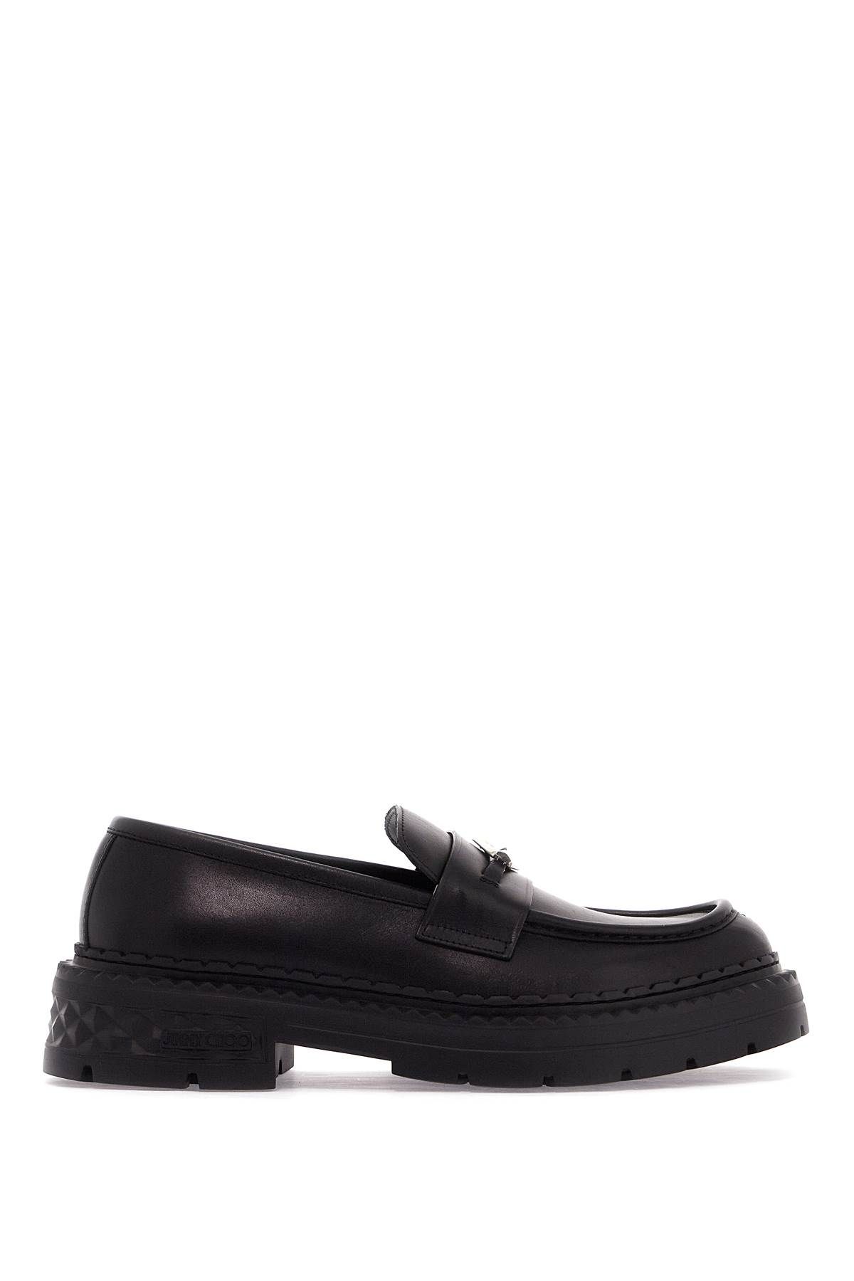 Shop Jimmy Choo Leather Marlow Loafers In Black