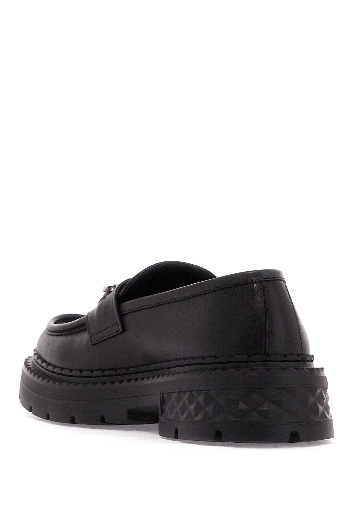 Shop Jimmy Choo Leather Marlow Loafers In Black