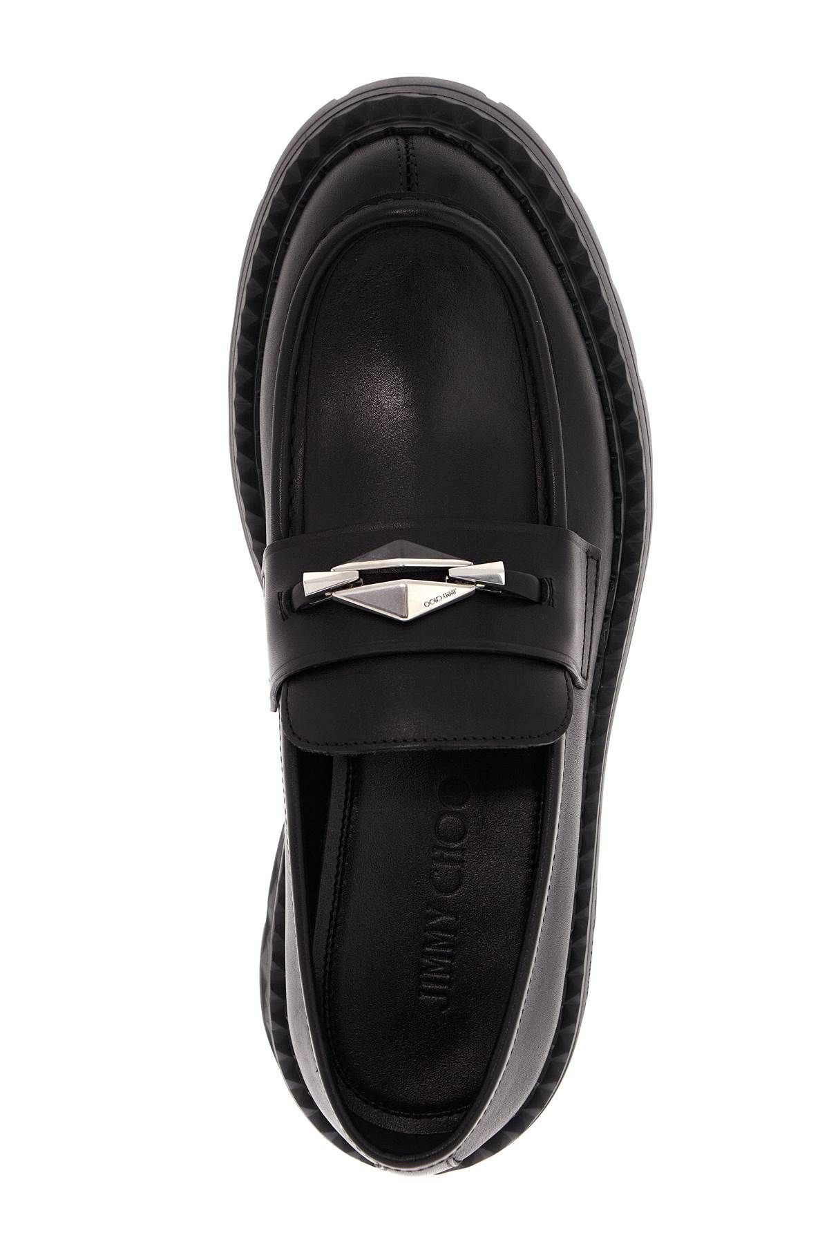 Shop Jimmy Choo Leather Marlow Loafers In Black