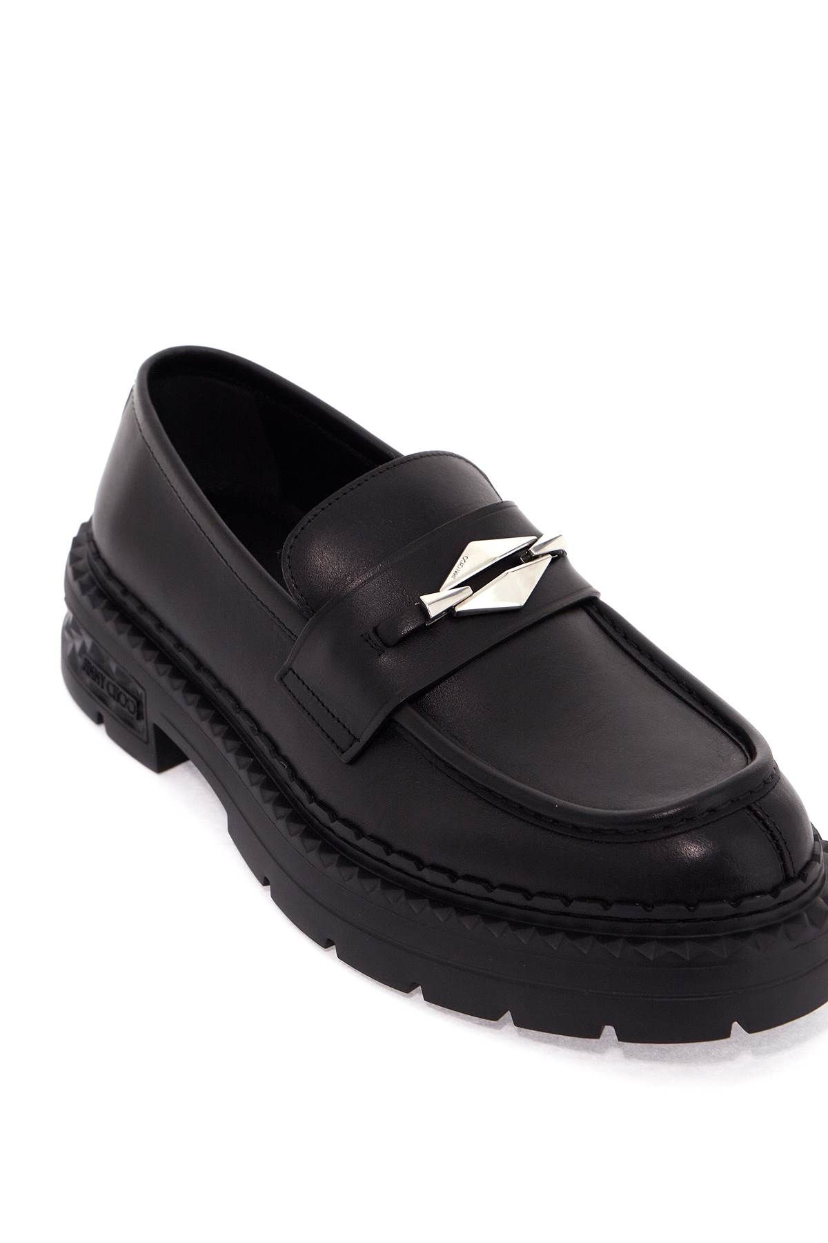 Shop Jimmy Choo Leather Marlow Loafers In Black