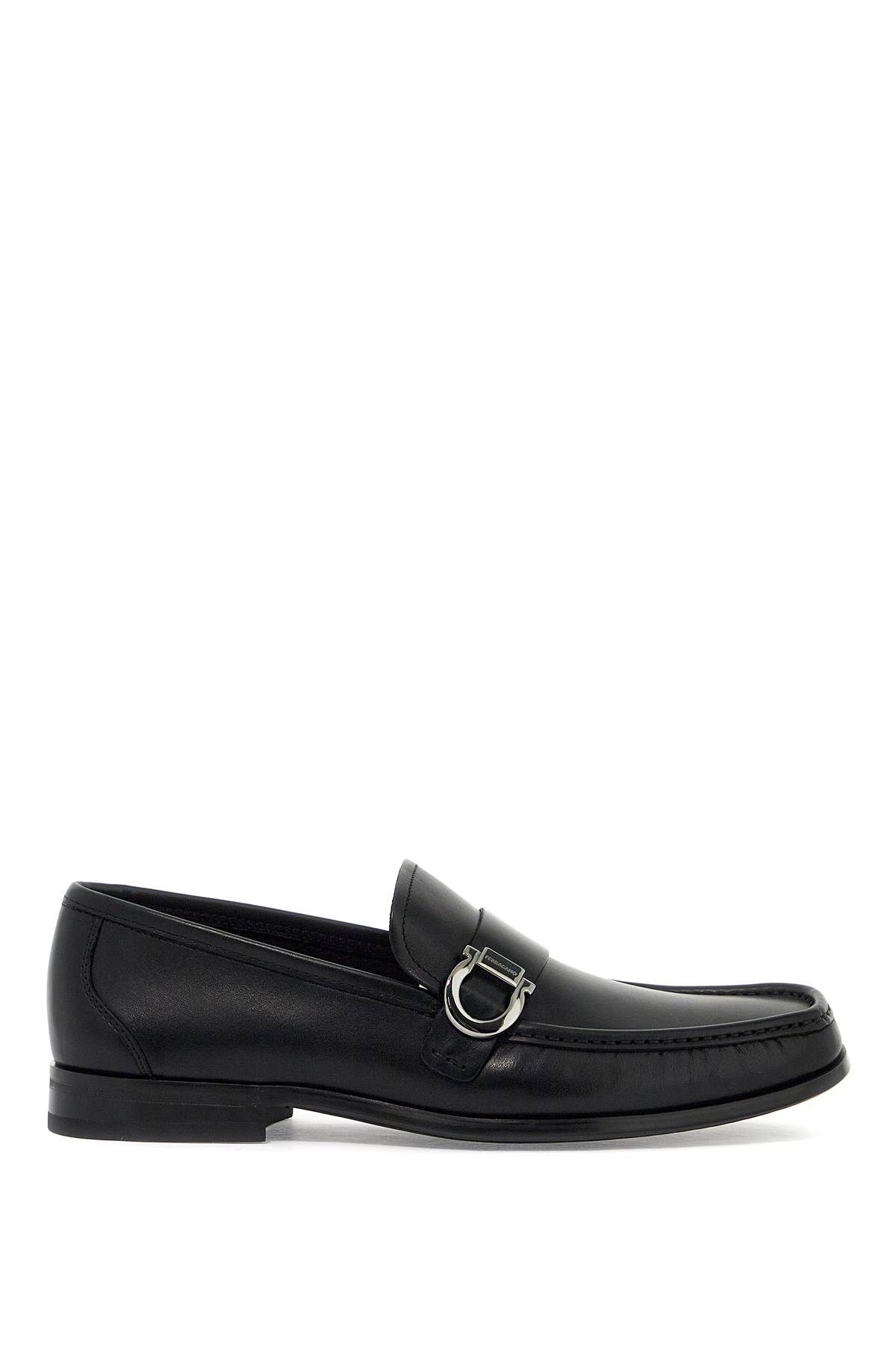 Shop Ferragamo Smooth Leather Loafers In Black