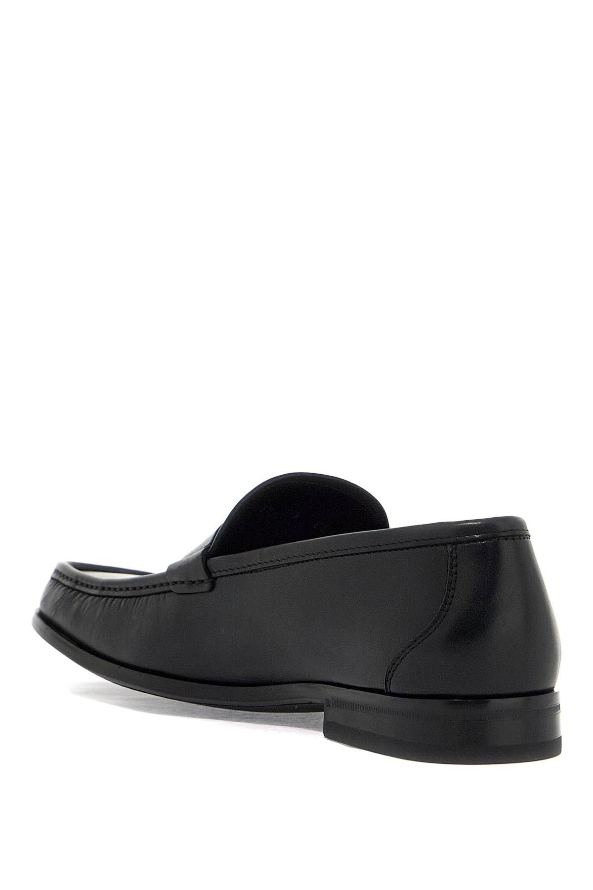 Shop Ferragamo Smooth Leather Loafers In Black