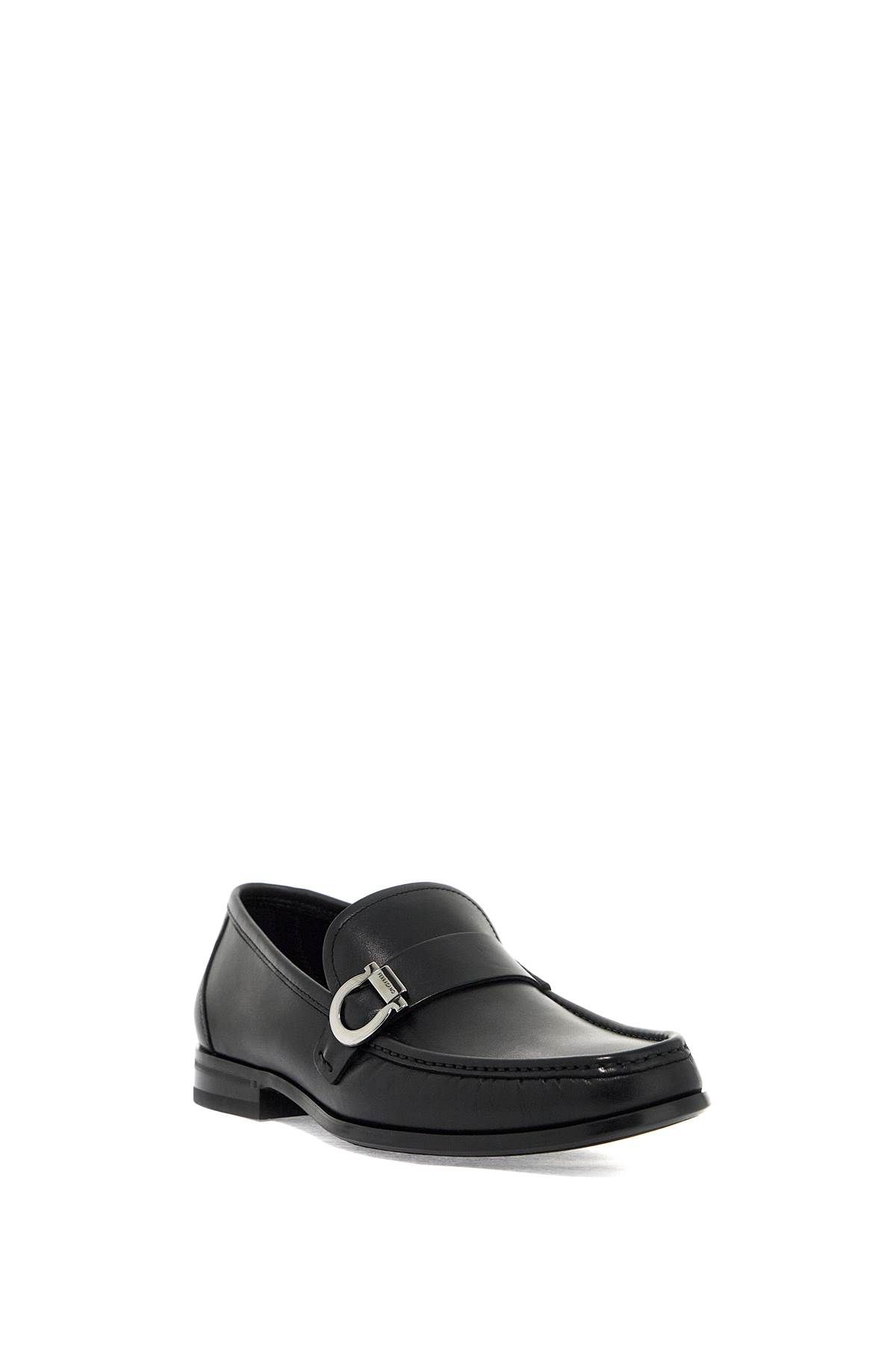 Shop Ferragamo Smooth Leather Loafers In Black