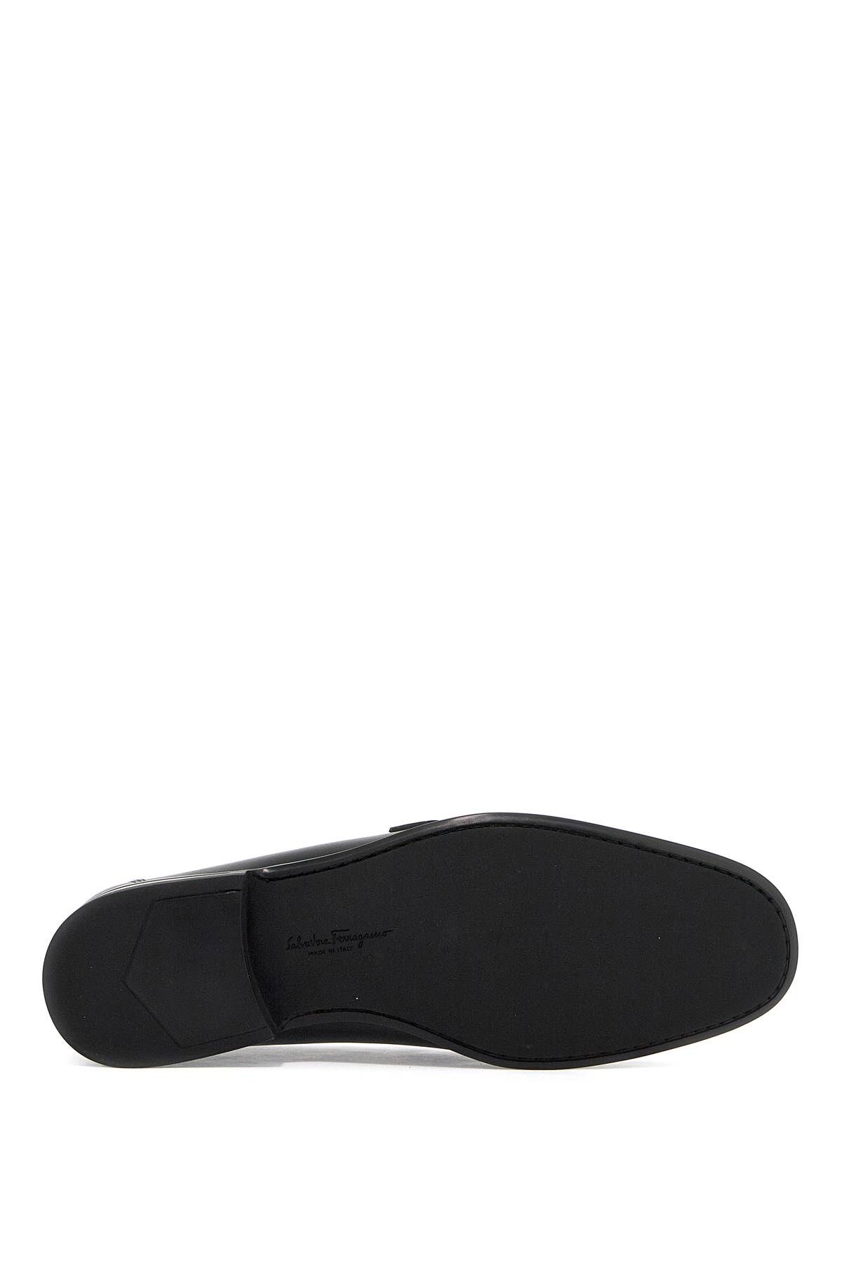 Shop Ferragamo Smooth Leather Loafers In Black