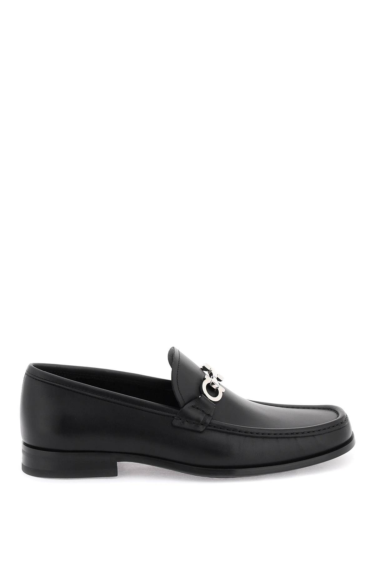 Shop Ferragamo Gancini Mocassin In Black