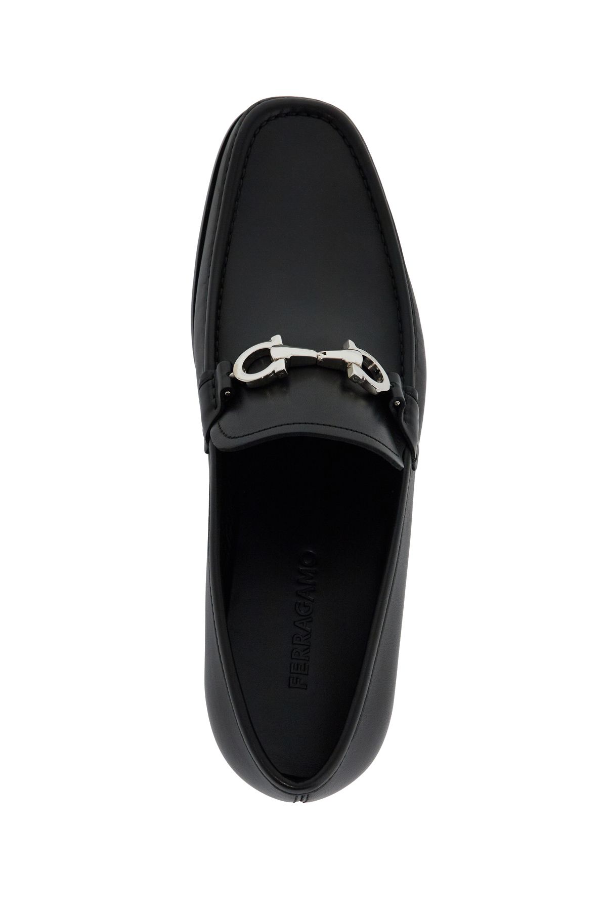 Shop Ferragamo Gancini Mocassin In Black