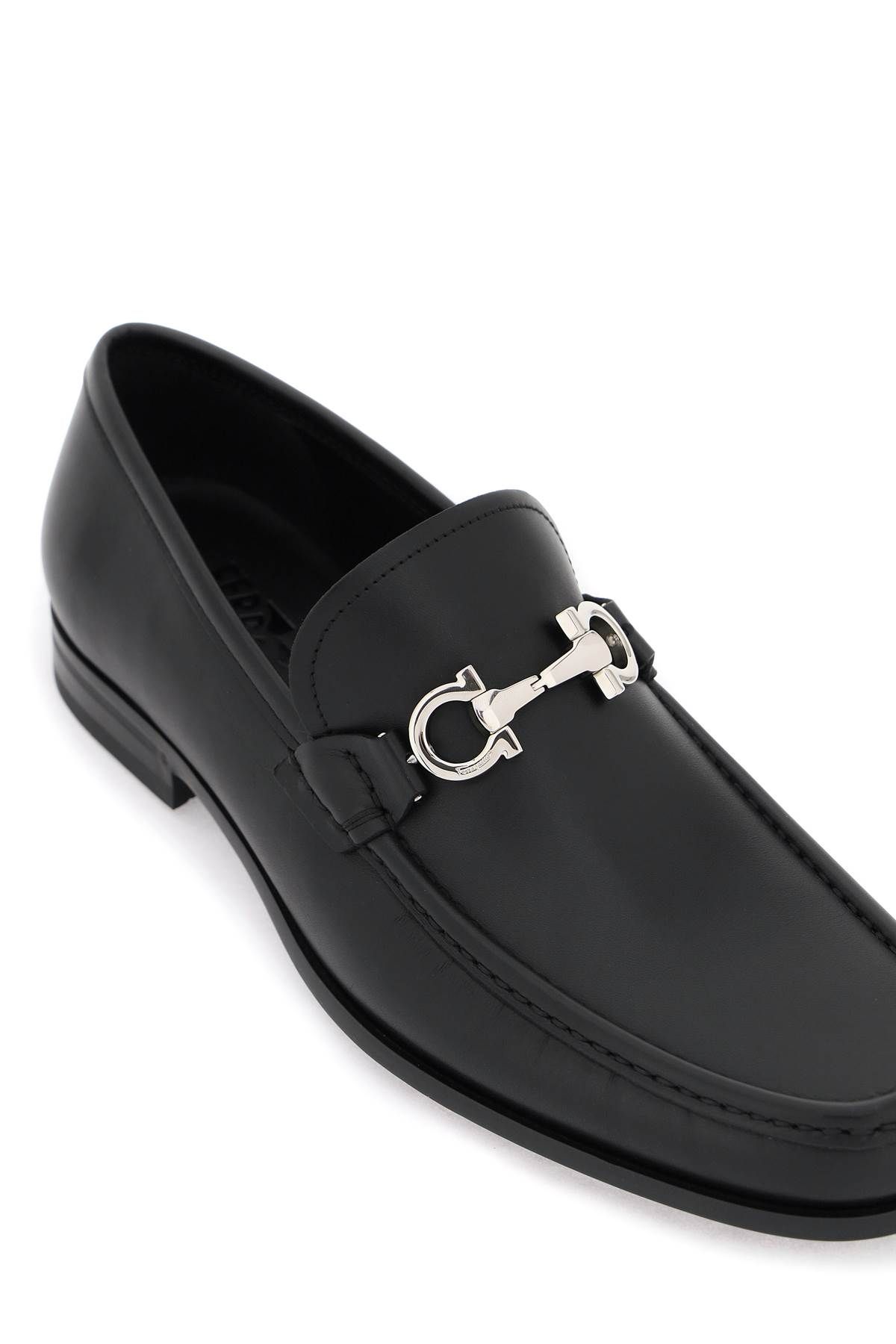 Shop Ferragamo Gancini Mocassin In Black