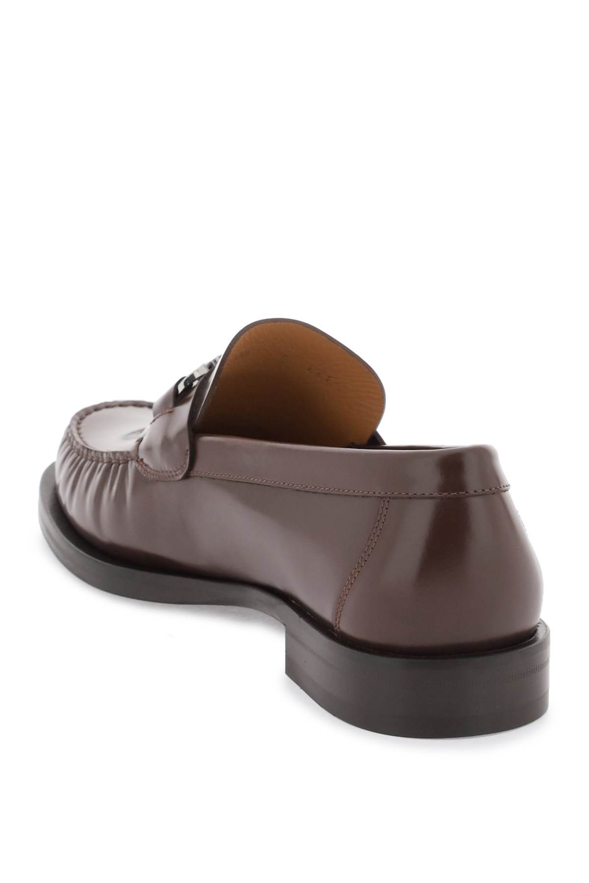 Shop Ferragamo Gancini Loafers In Brown