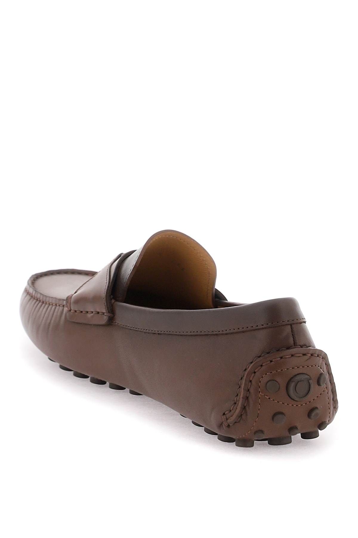 Shop Ferragamo Gancini Loafers In Brown