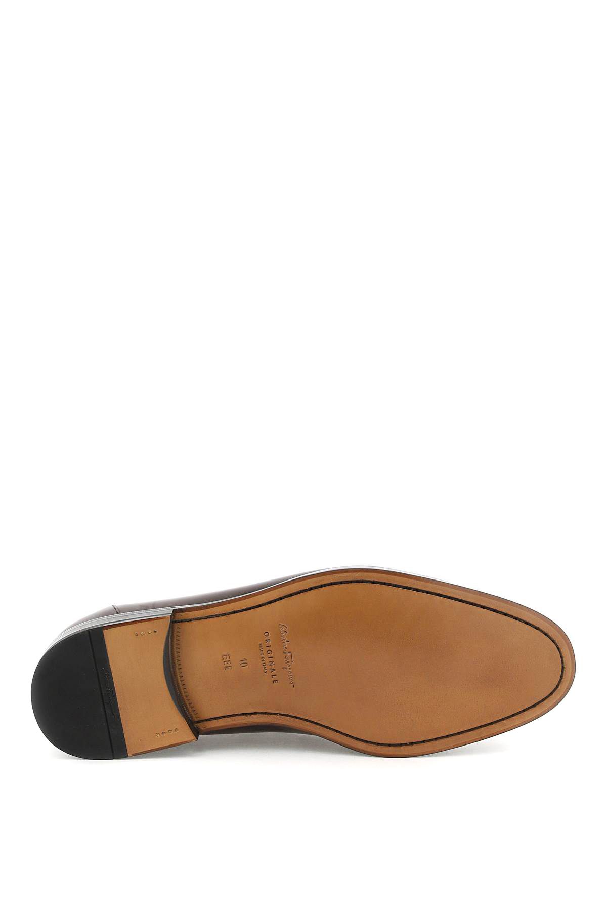 Shop Ferragamo 'gustav' Loafers With Gancini Detail In Brown