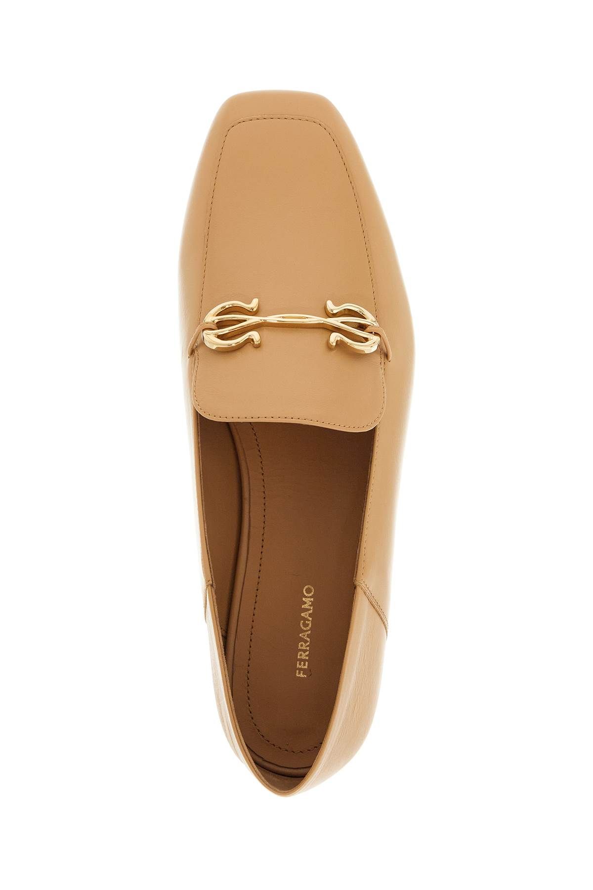 Shop Ferragamo "nappa Leather Gancini Ornament In Beige