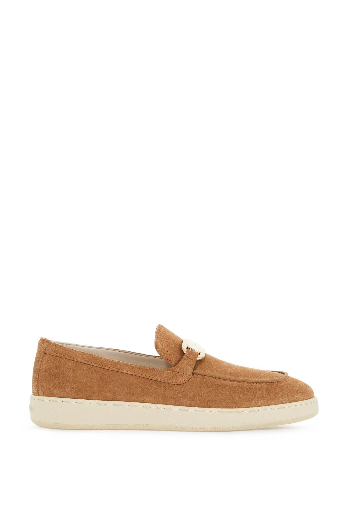 Shop Ferragamo "new Vara Sports Loafers With In Beige