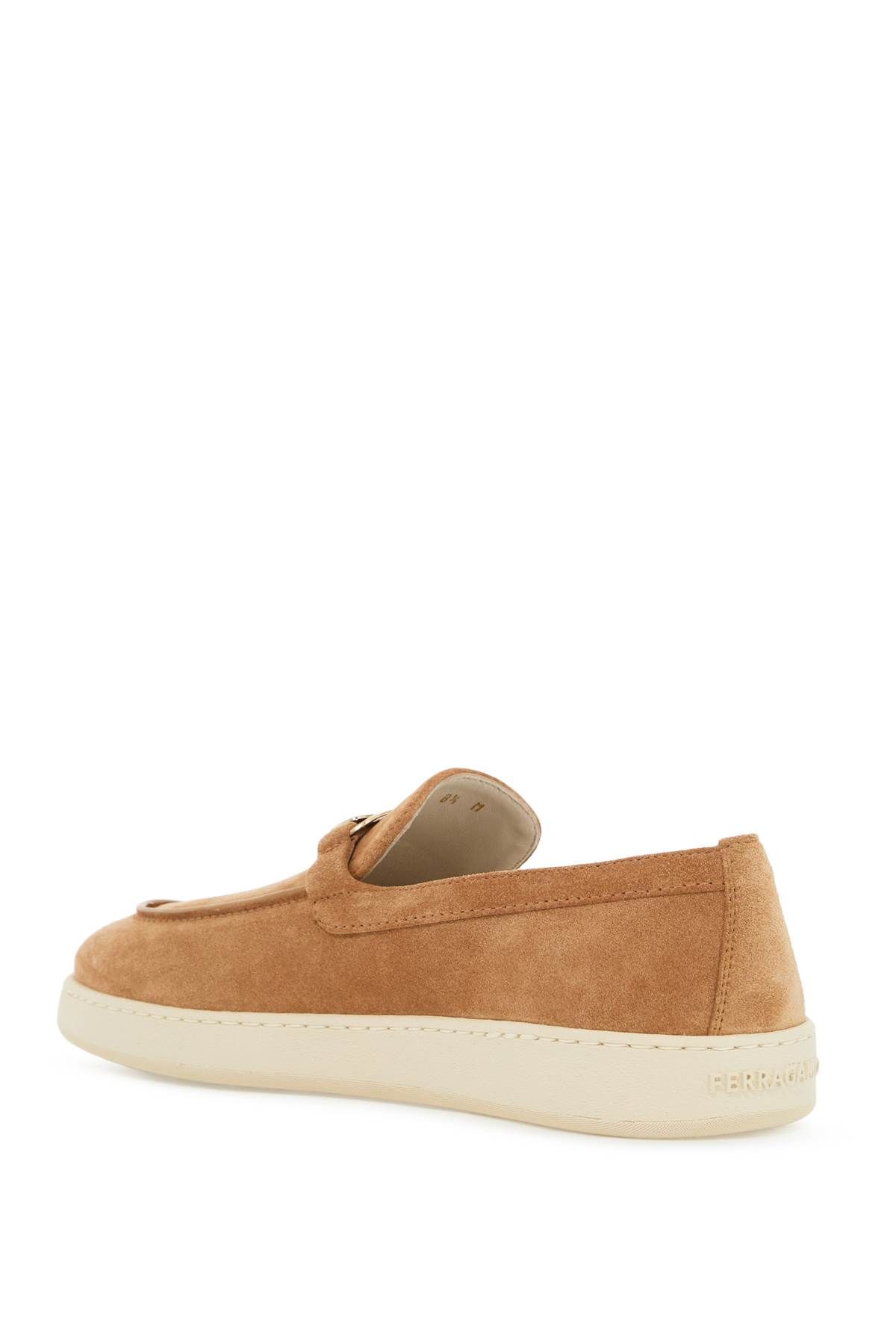 Shop Ferragamo "new Vara Sports Loafers With In Beige