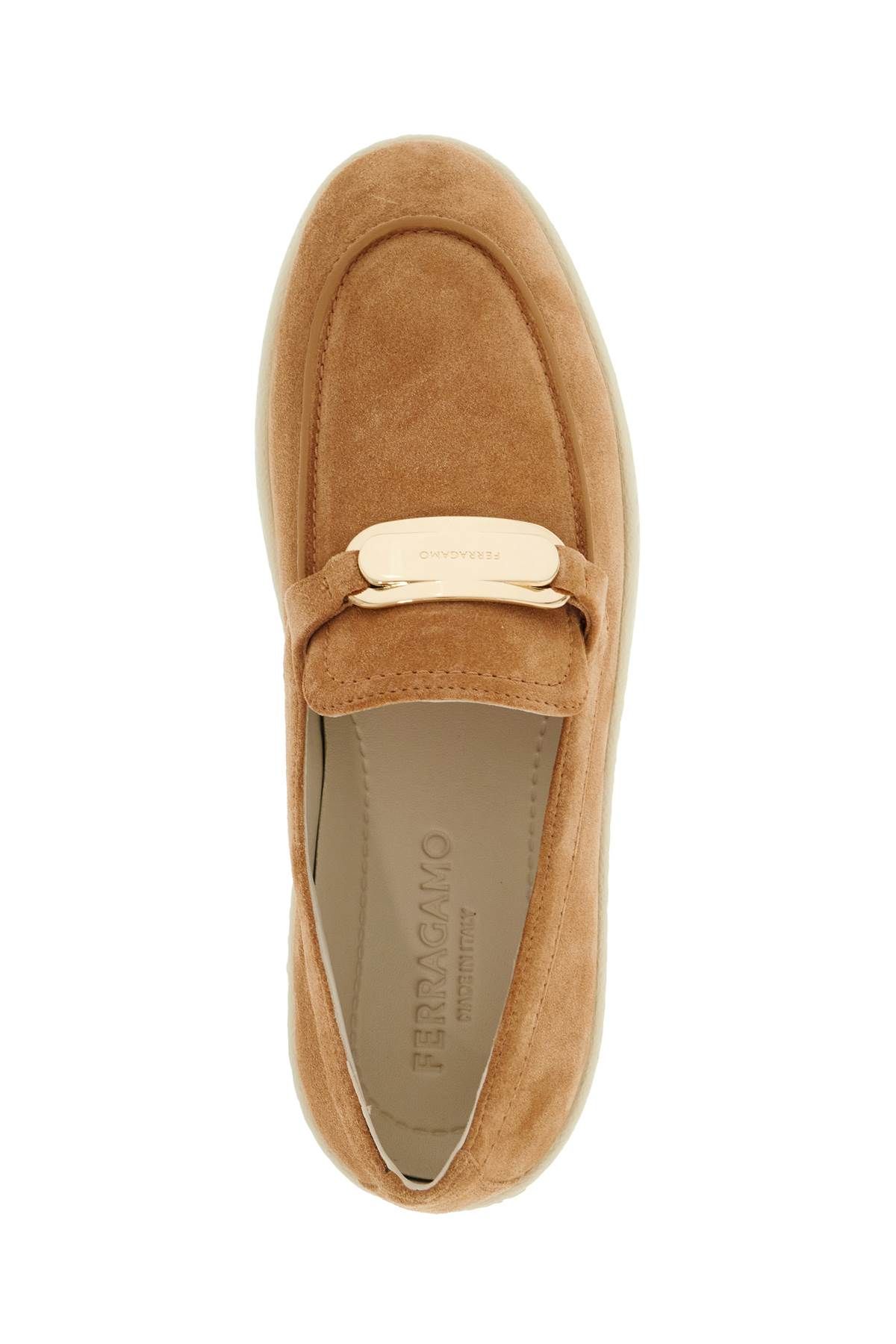 Shop Ferragamo "new Vara Sports Loafers With In Beige