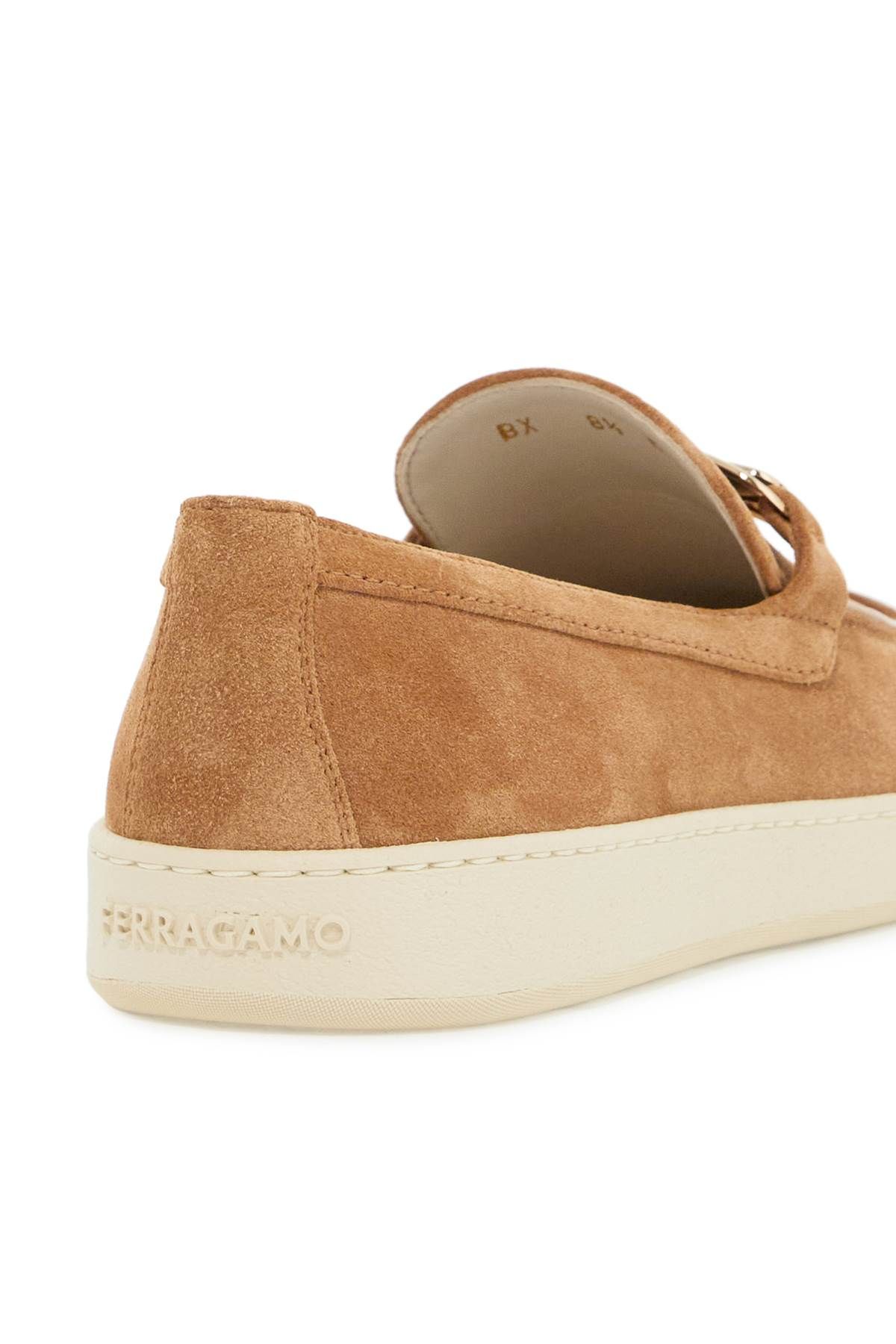 Shop Ferragamo "new Vara Sports Loafers With In Beige