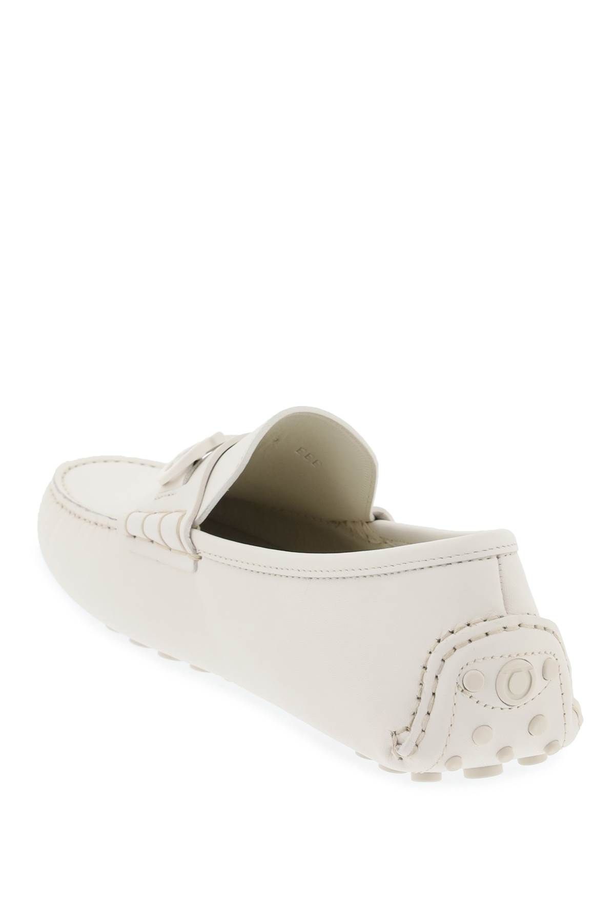 Shop Ferragamo Loafers With Gancini Detail In White
