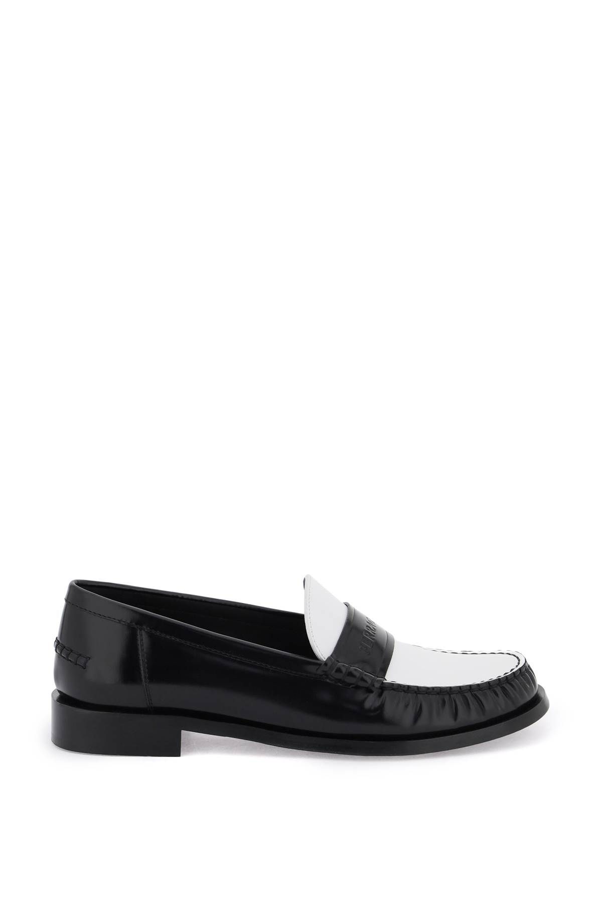 FERRAGAMO LEATHER LOAFERS WITH EMBOSSED LOGO