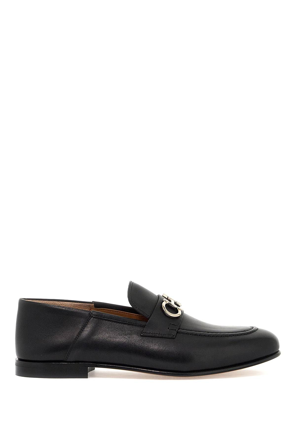 Shop Ferragamo Gancini Loafers In Black