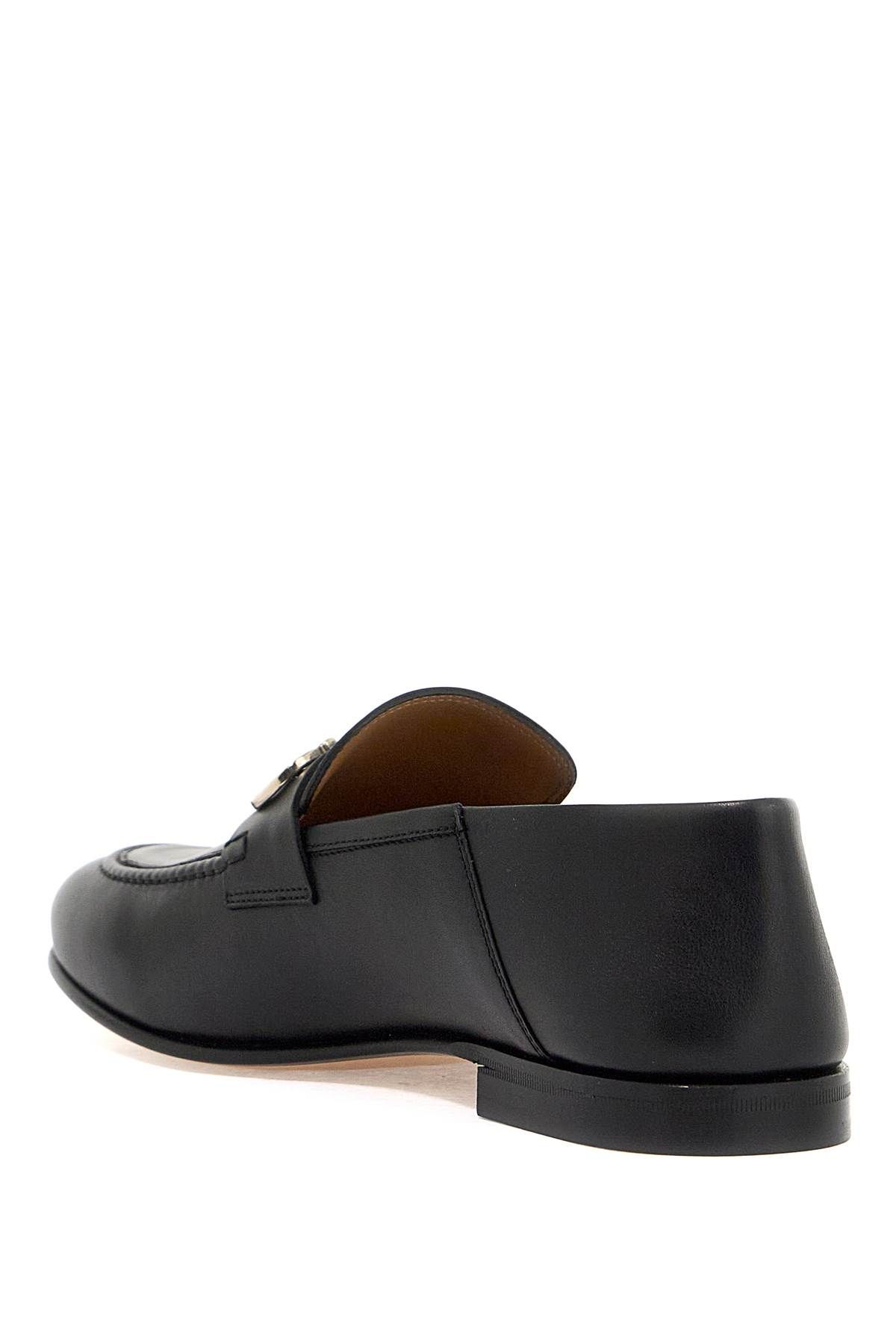 Shop Ferragamo Gancini Loafers In Black