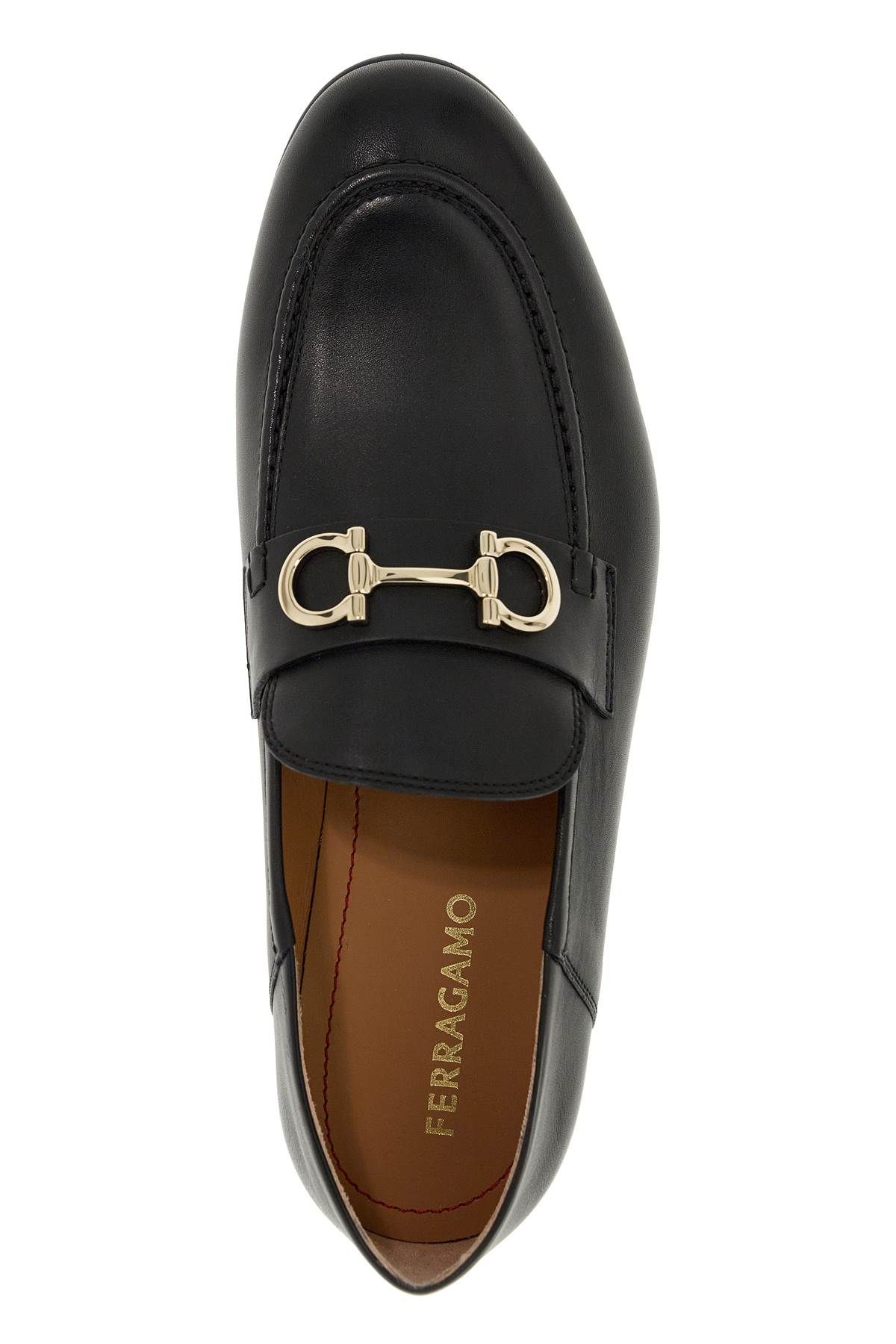 Shop Ferragamo Gancini Loafers In Black