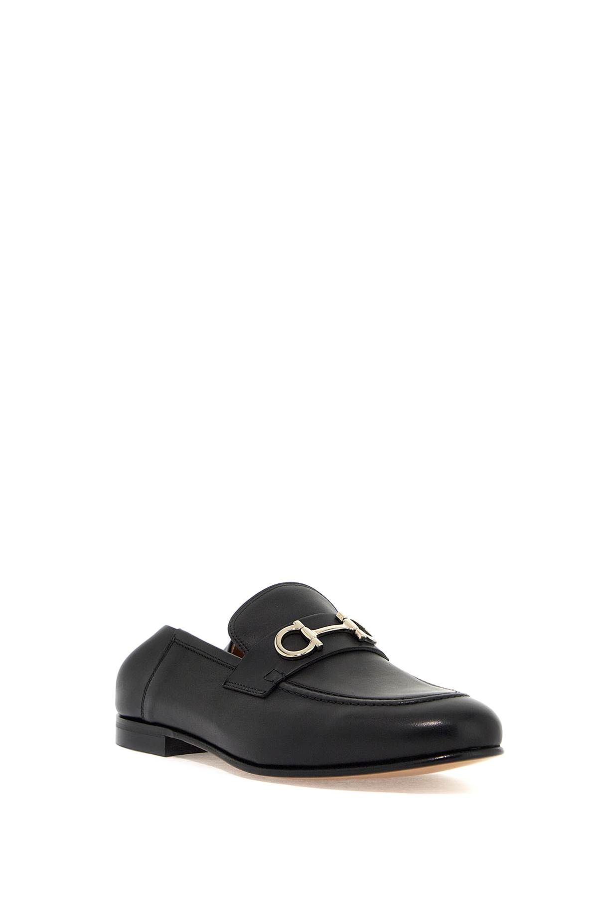 Shop Ferragamo Gancini Loafers In Black