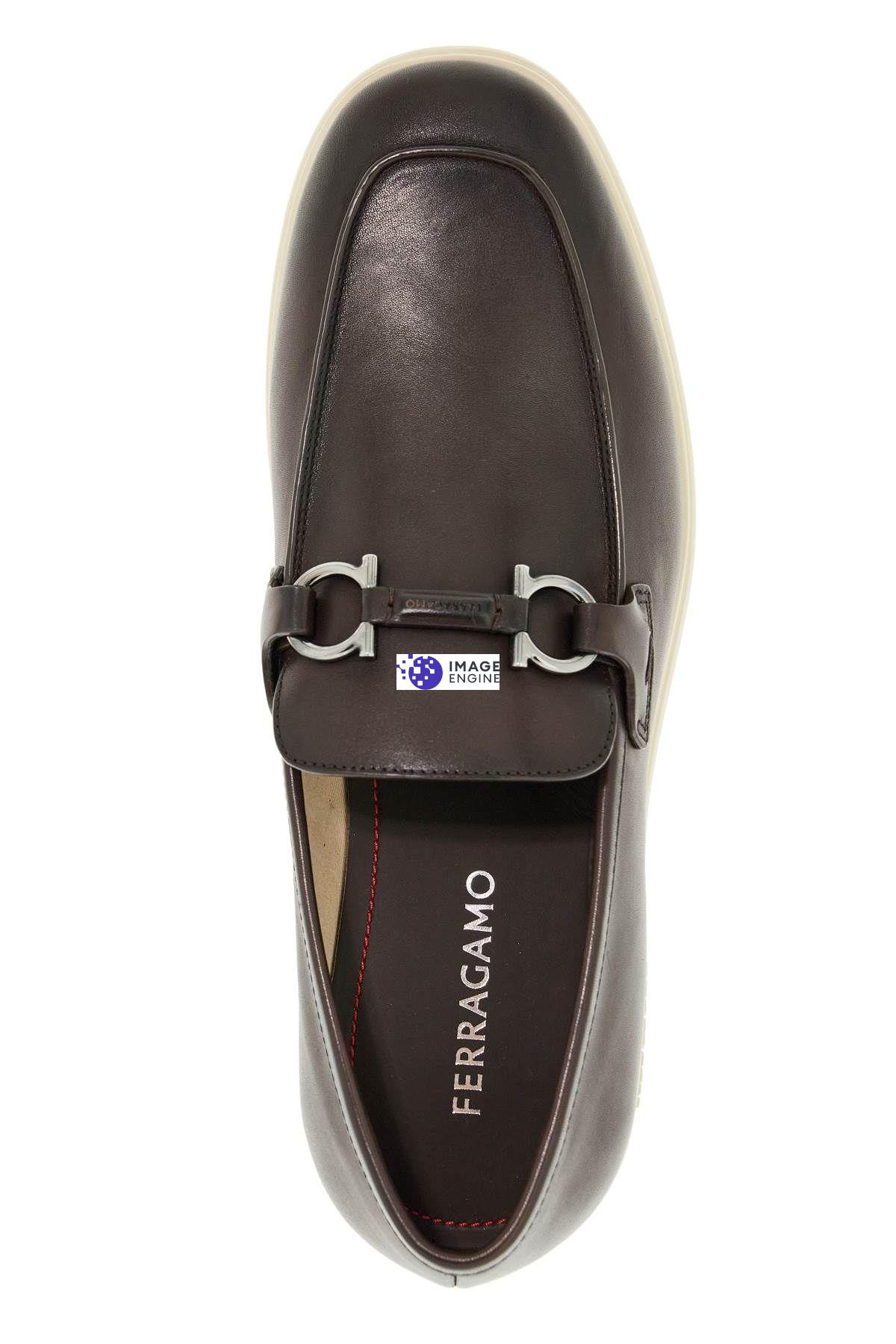Shop Ferragamo Casual Gancini Orn In Brown