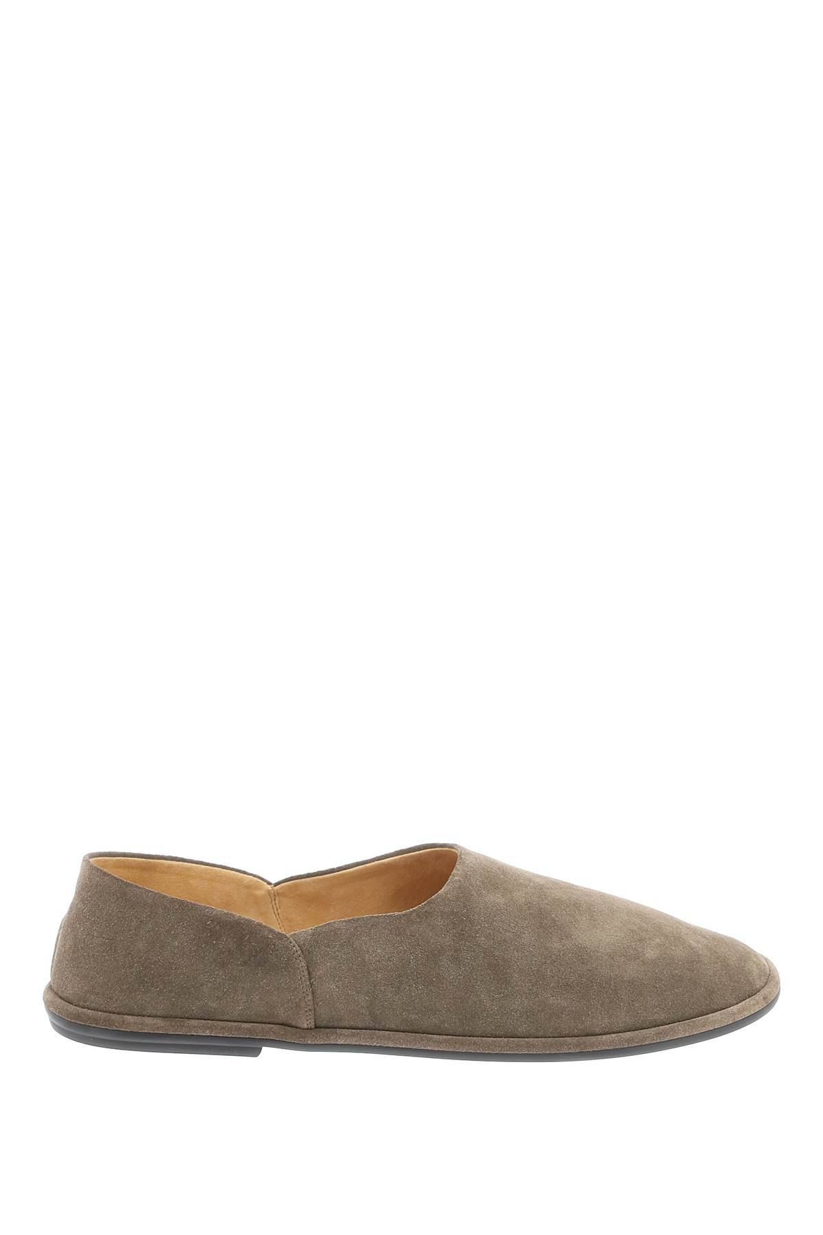 The Row Suede Canal Slip-on In Khaki