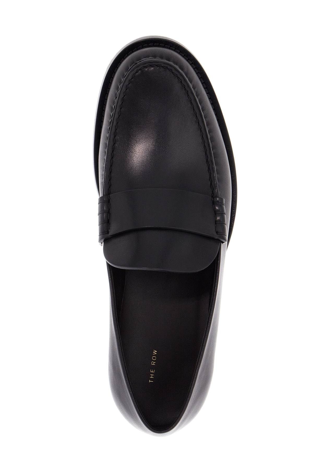 Shop The Row "smooth Leather Novus Loafers In Black