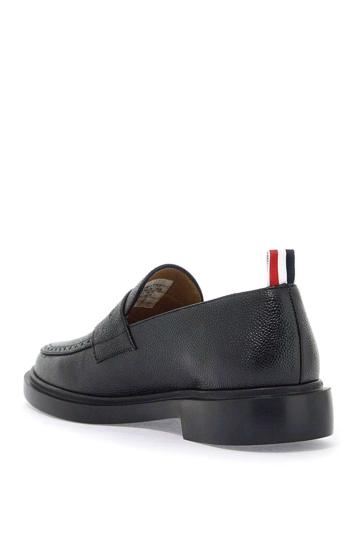 Shop Thom Browne Leather Loafers In Black