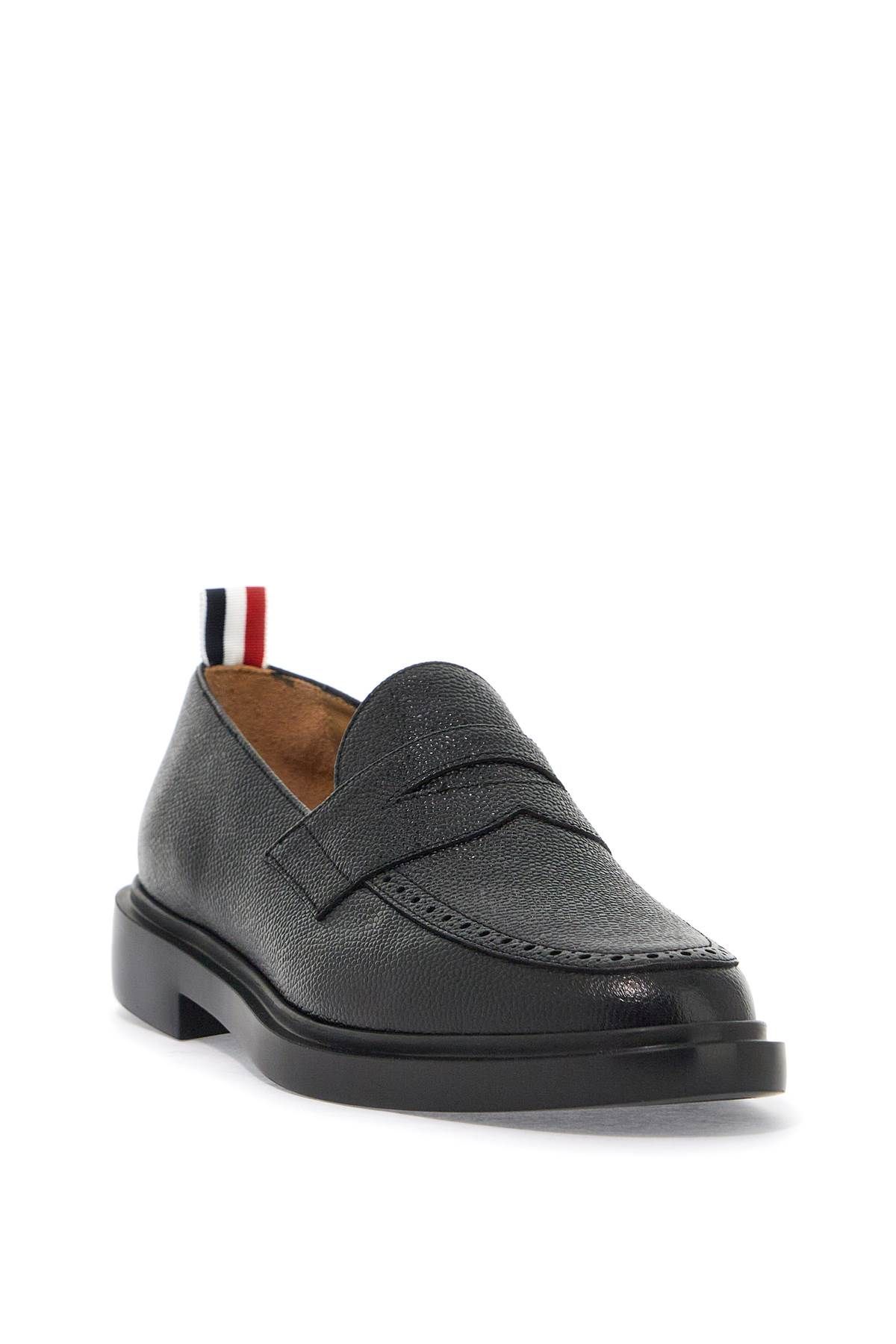 Shop Thom Browne Leather Loafers In Black