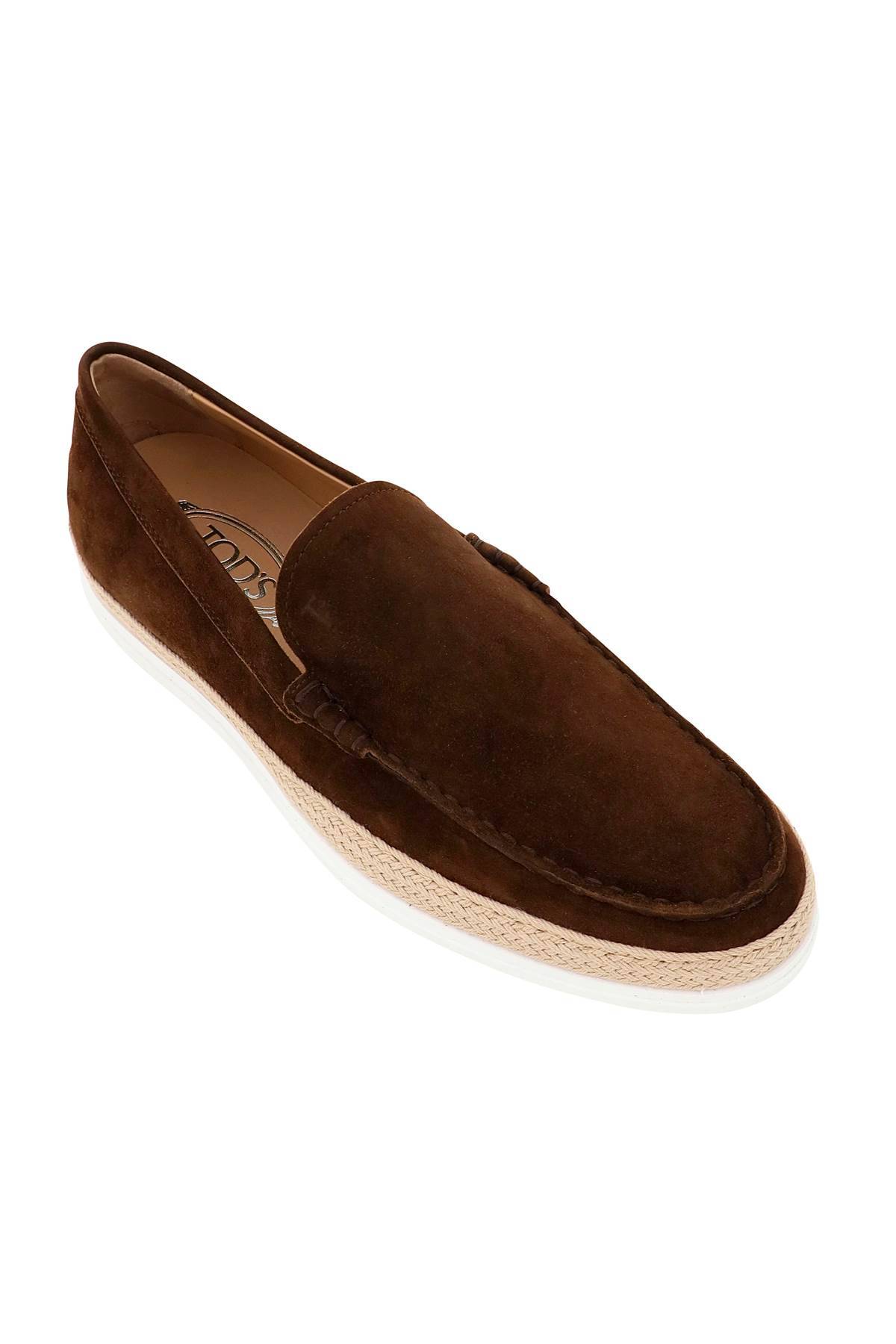 Shop Tod's Suede Slip-on With Rafia Insert In Brown