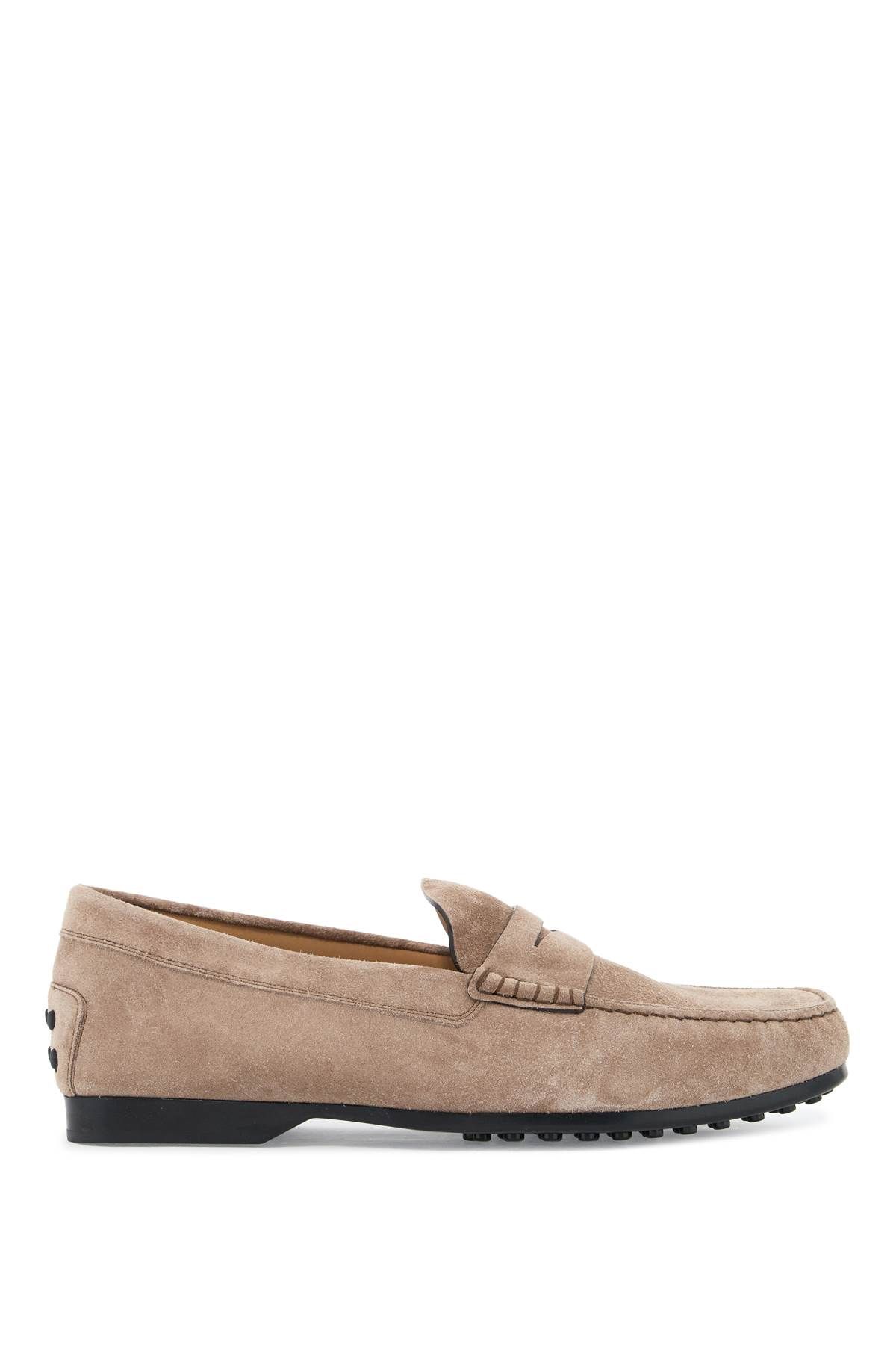 Shop Tod's Suede Loaf In Neutro