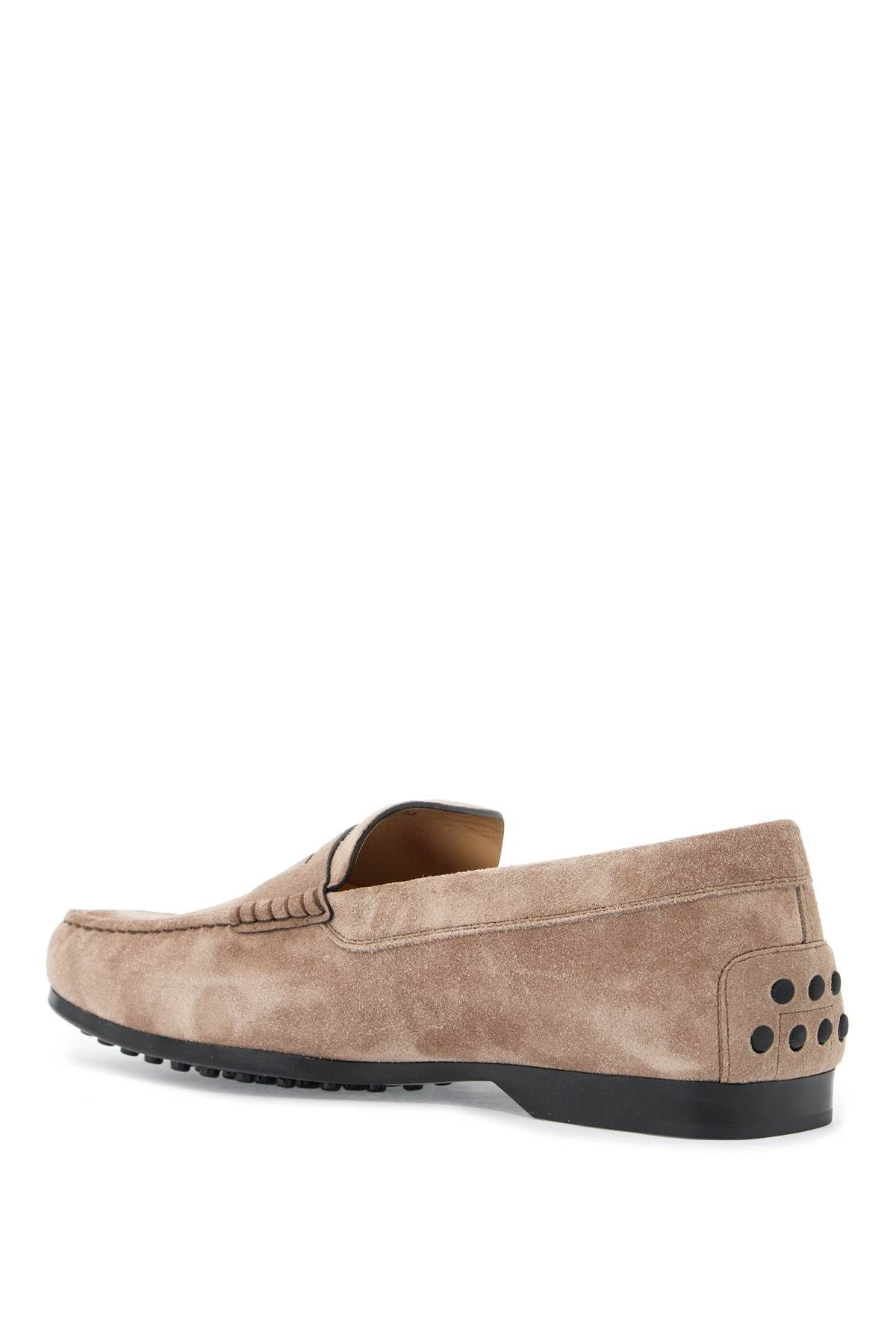 Shop Tod's Suede Loaf In Neutro