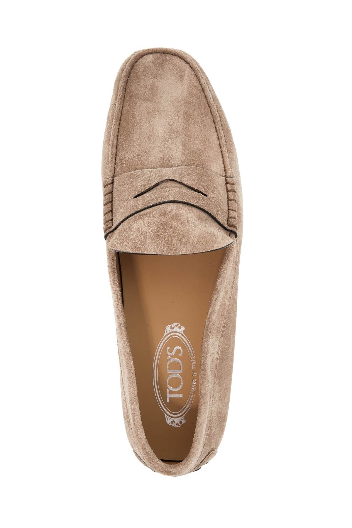 Shop Tod's Suede Loaf In Neutro