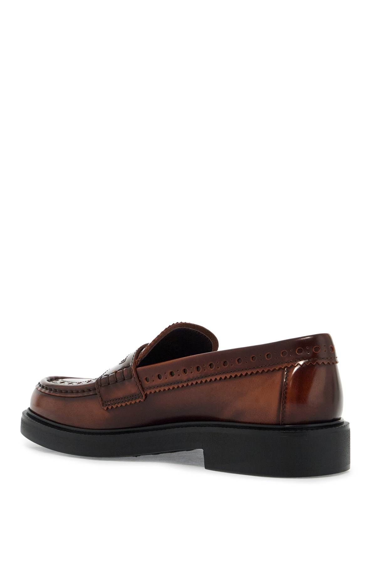 Shop Tod's Leather Brogue Loafers In Brown