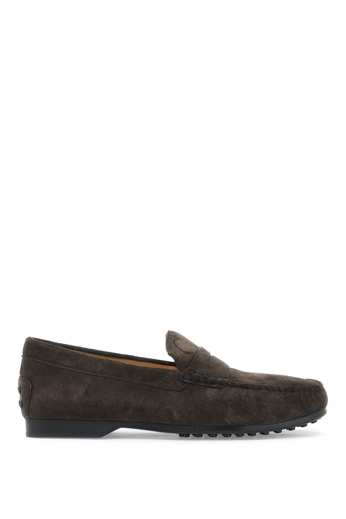 Shop Tod's Suede Loaf In Brown