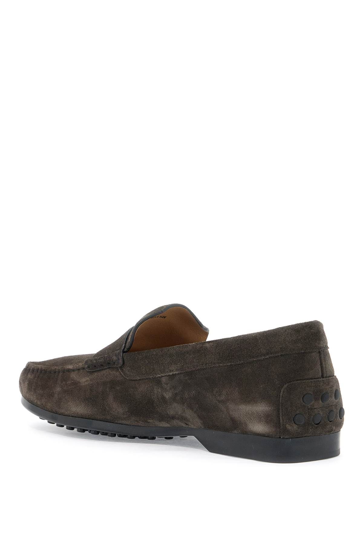 Shop Tod's Suede Loaf In Brown