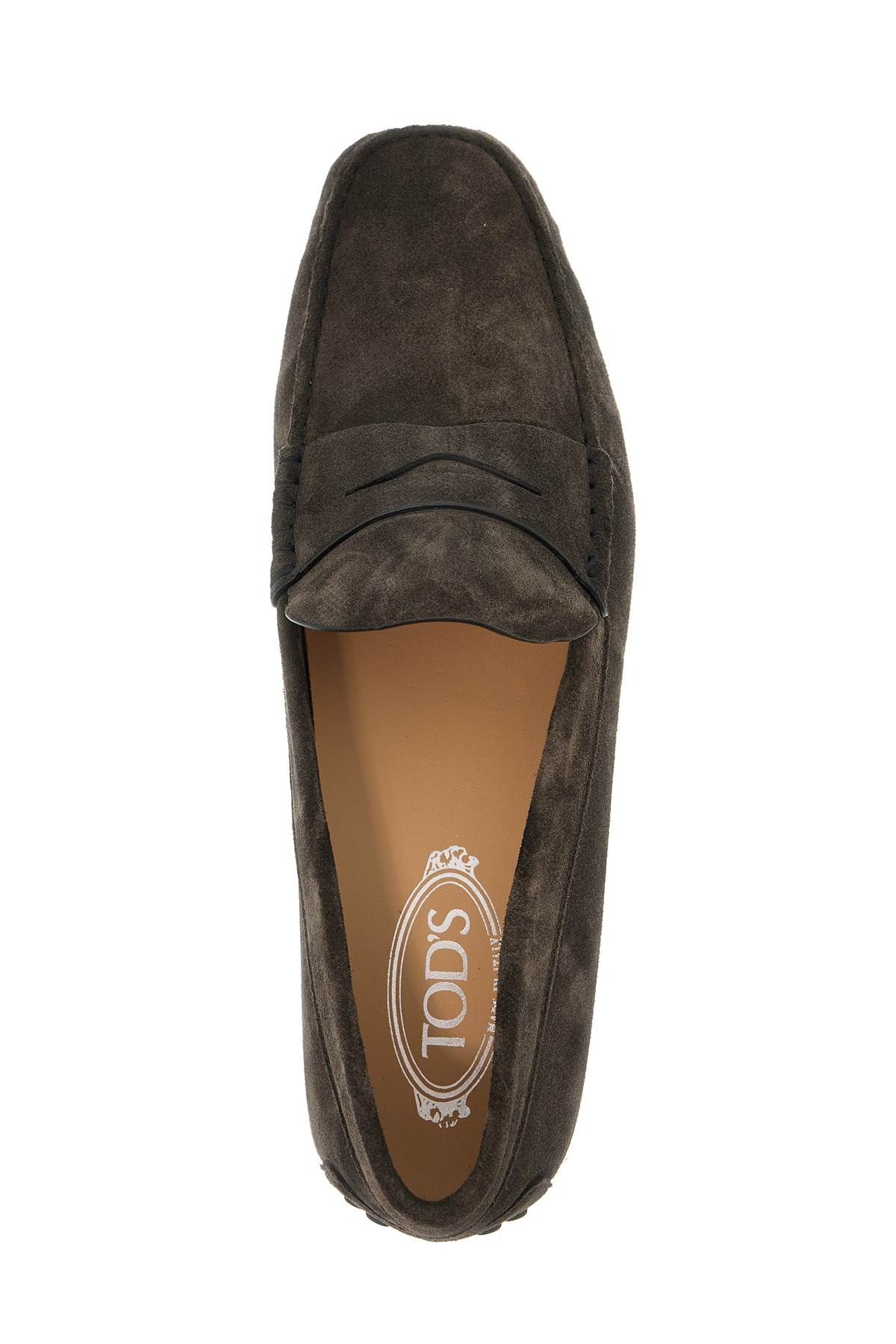 Shop Tod's Suede Loaf In Brown