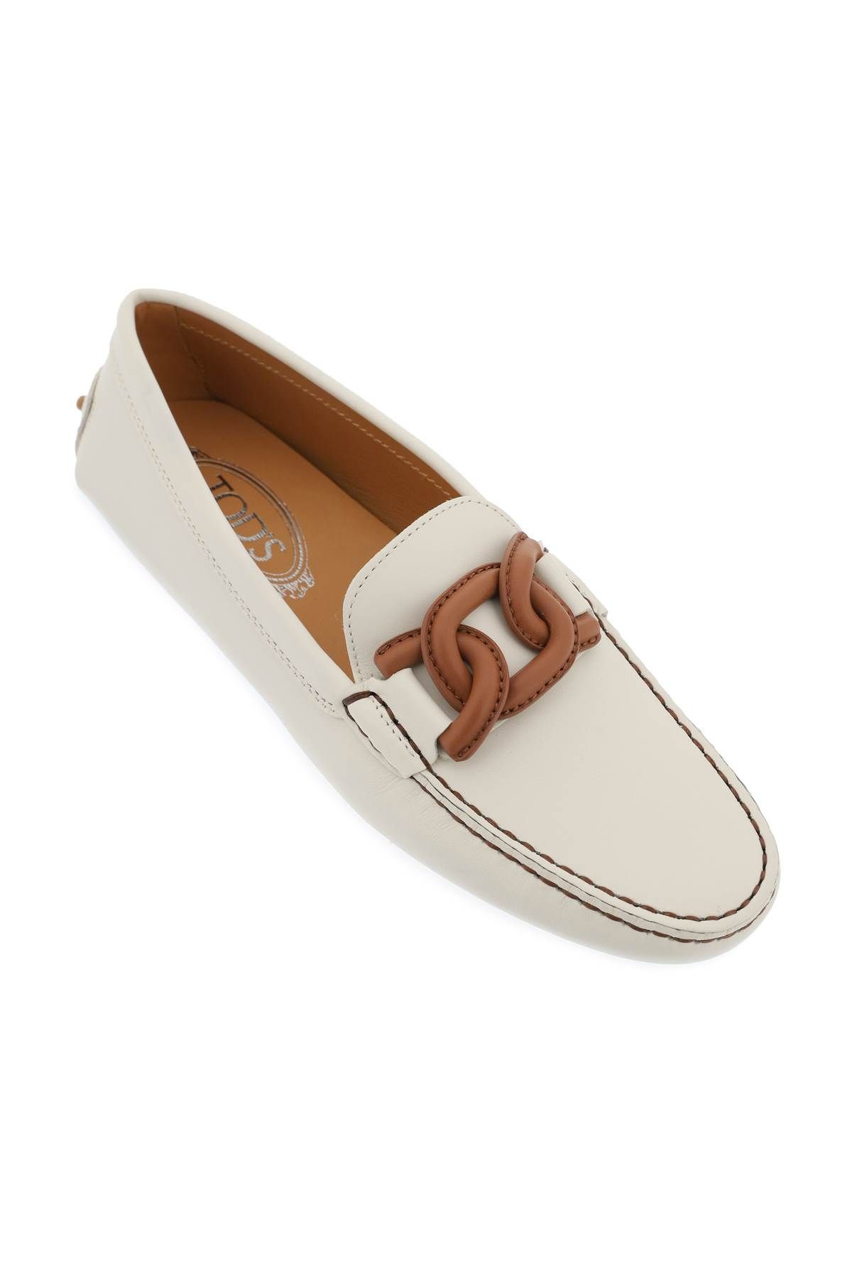 Shop Tod's Gommino Bubble Kate Loafers In White