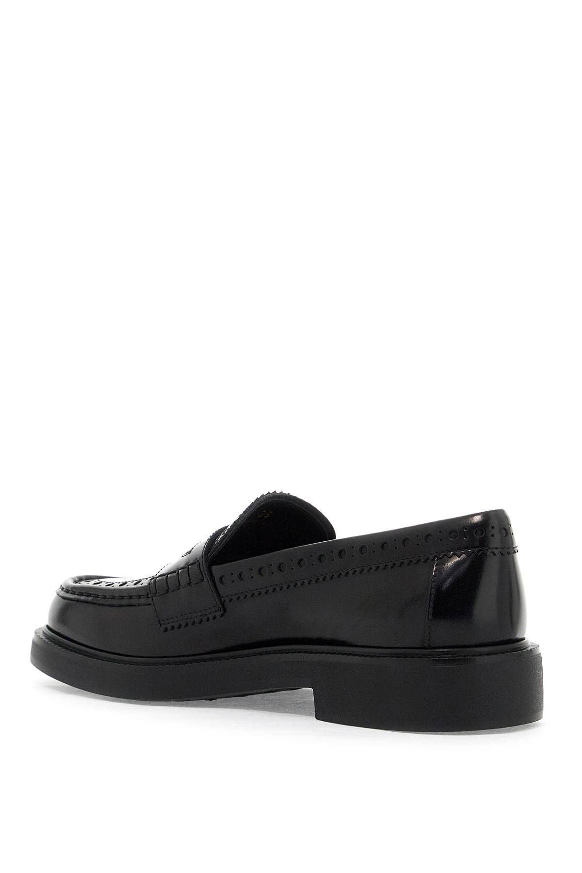 Shop Tod's Leather Brogue Loafers In Black