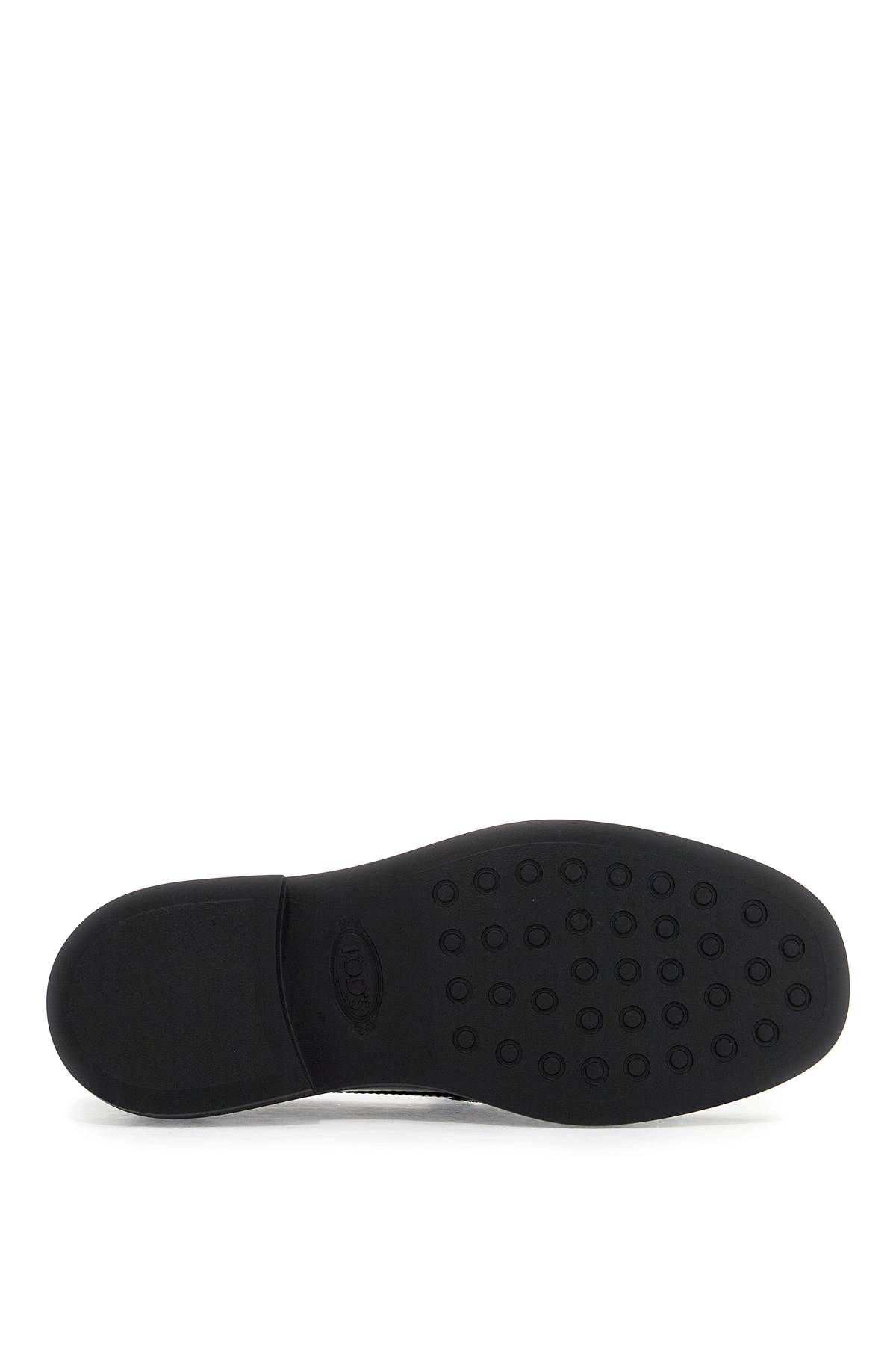 Shop Tod's Leather Brogue Loafers In Black