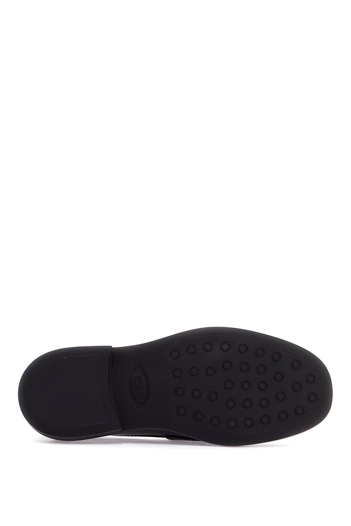 Shop Tod's Metal Logo Loafers With Metal Detailing In Black