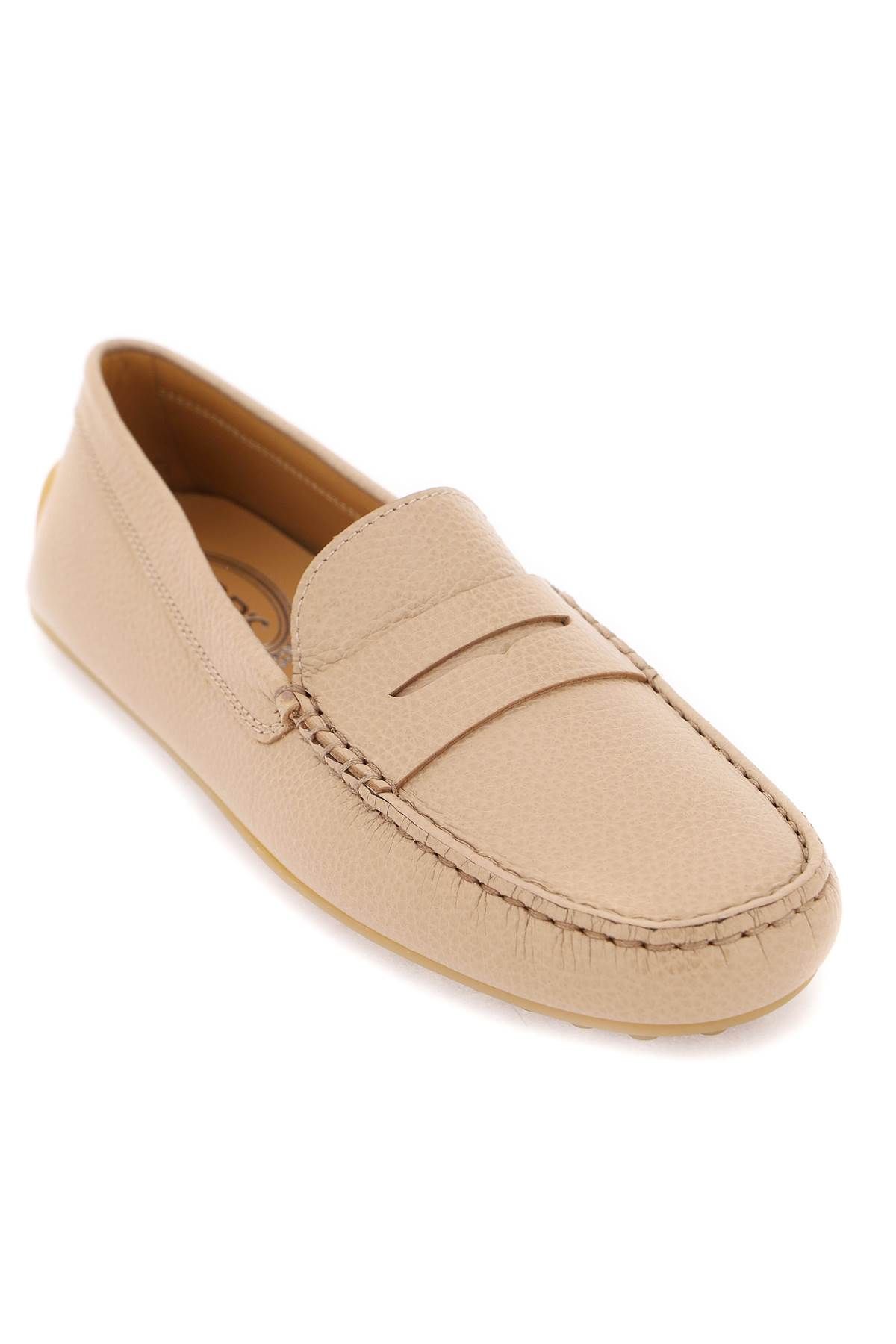 Shop Tod's City Gommino Leather Loafers In Neutro