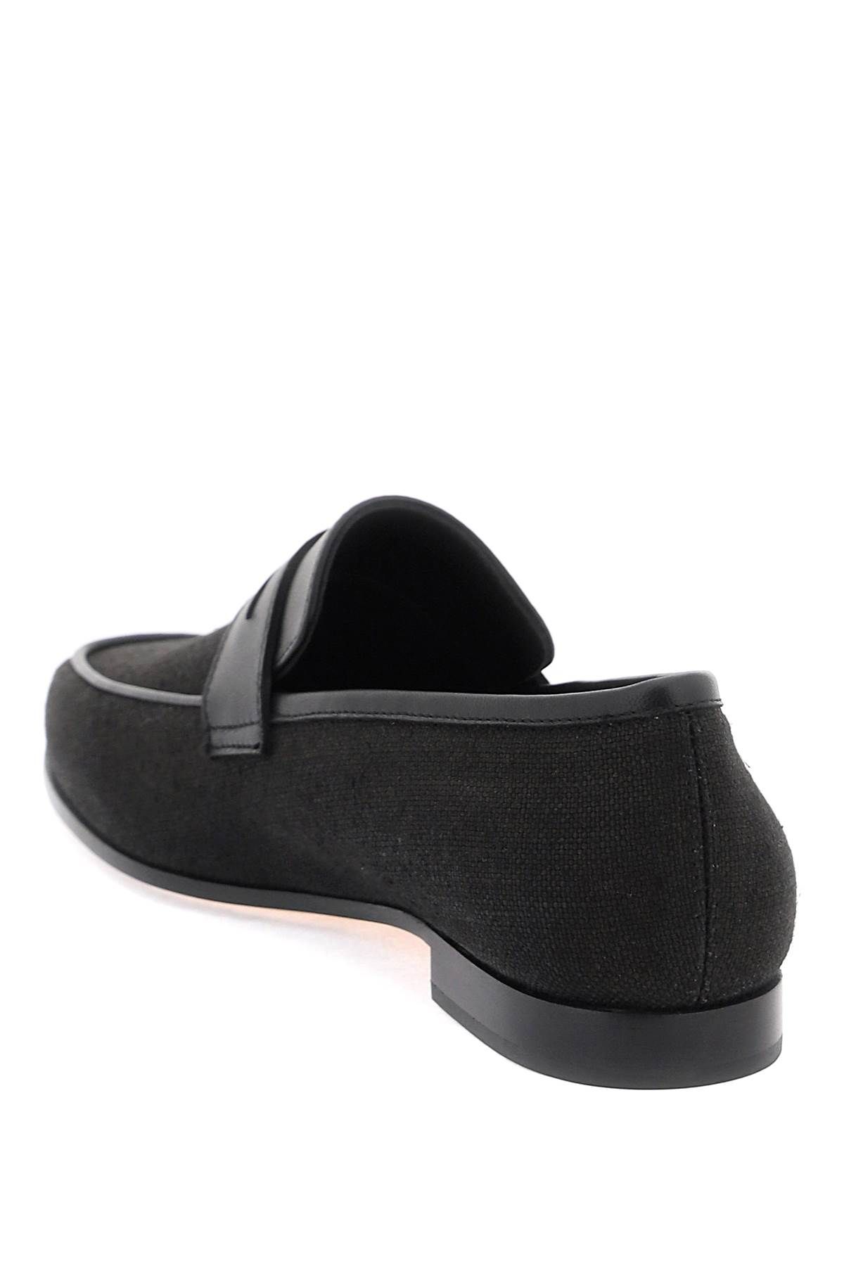 Shop Totême Canvas Penny Loafers In Black
