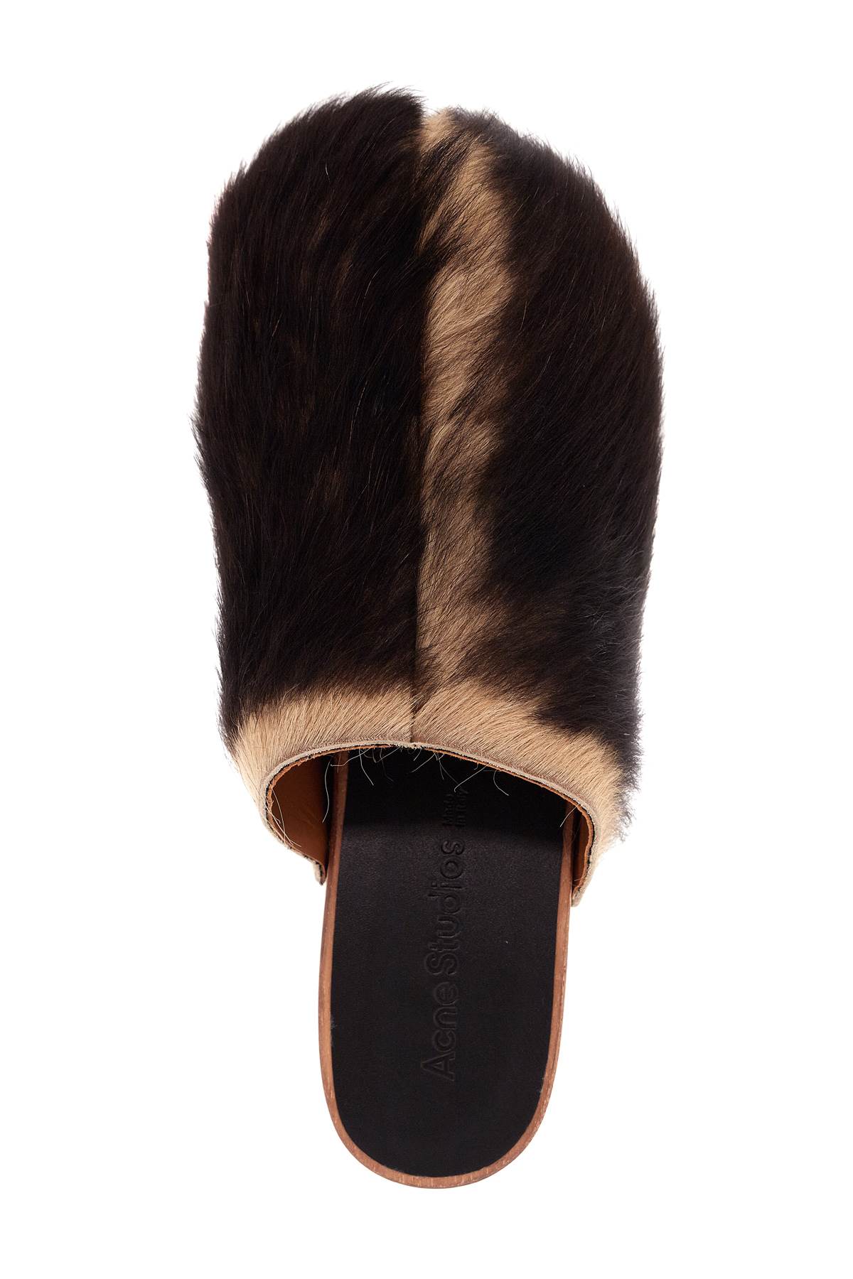 Shop Acne Studios Wooden Clogs In Pony Hair In Brown