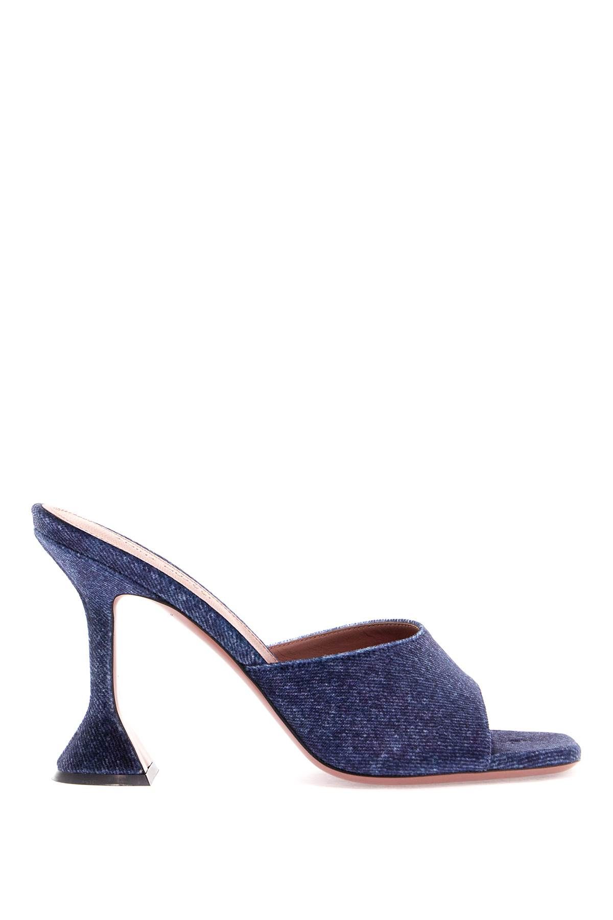 Shop Amina Muaddi Velvet Lupita Mules In Blue